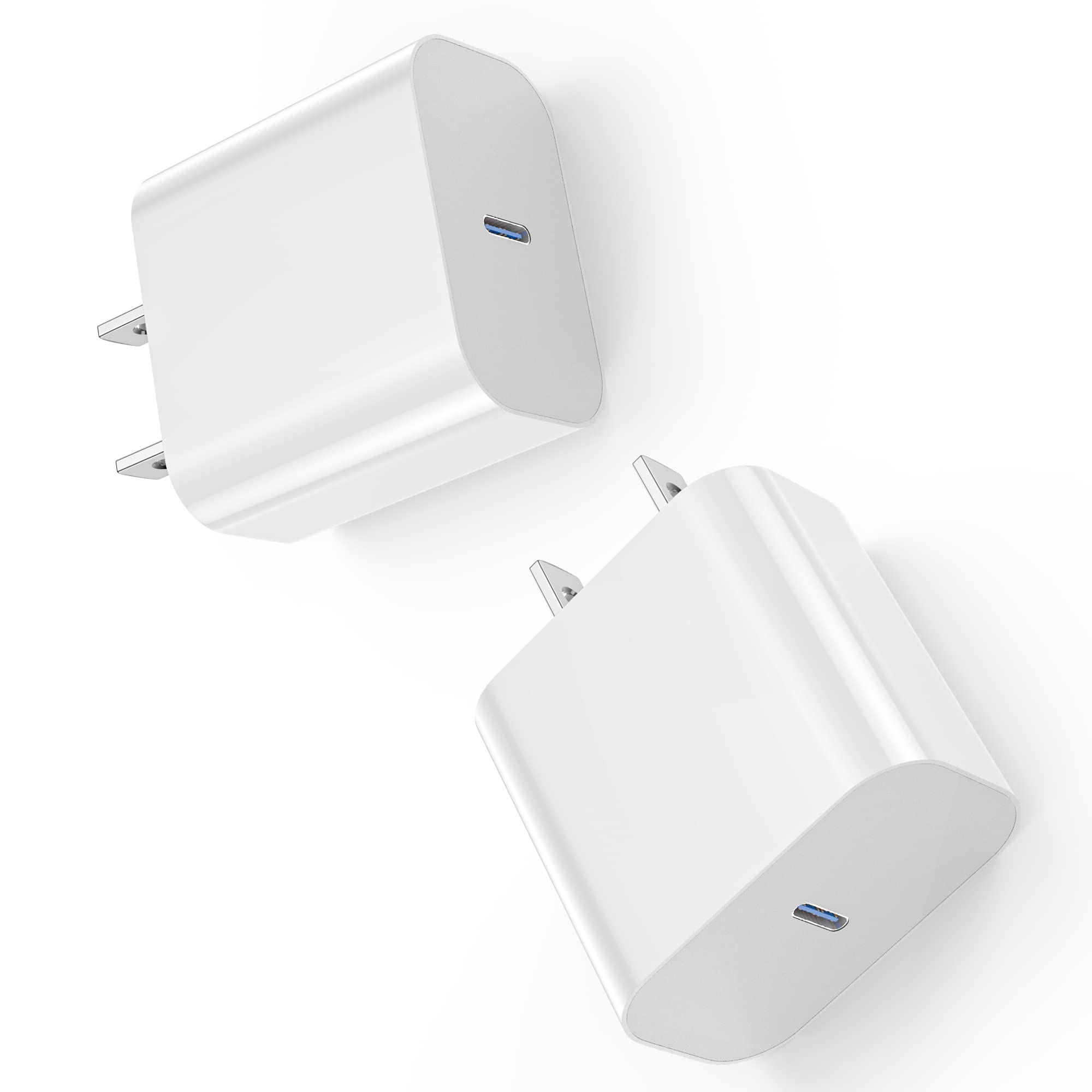 20W USB C Fast Charger Block 2-Pack with PD 3.0 - Compatible with iPhone 14/13/12/11/X Series, iPad Pro/Mini - Quick Charging for Home, Office & Travel