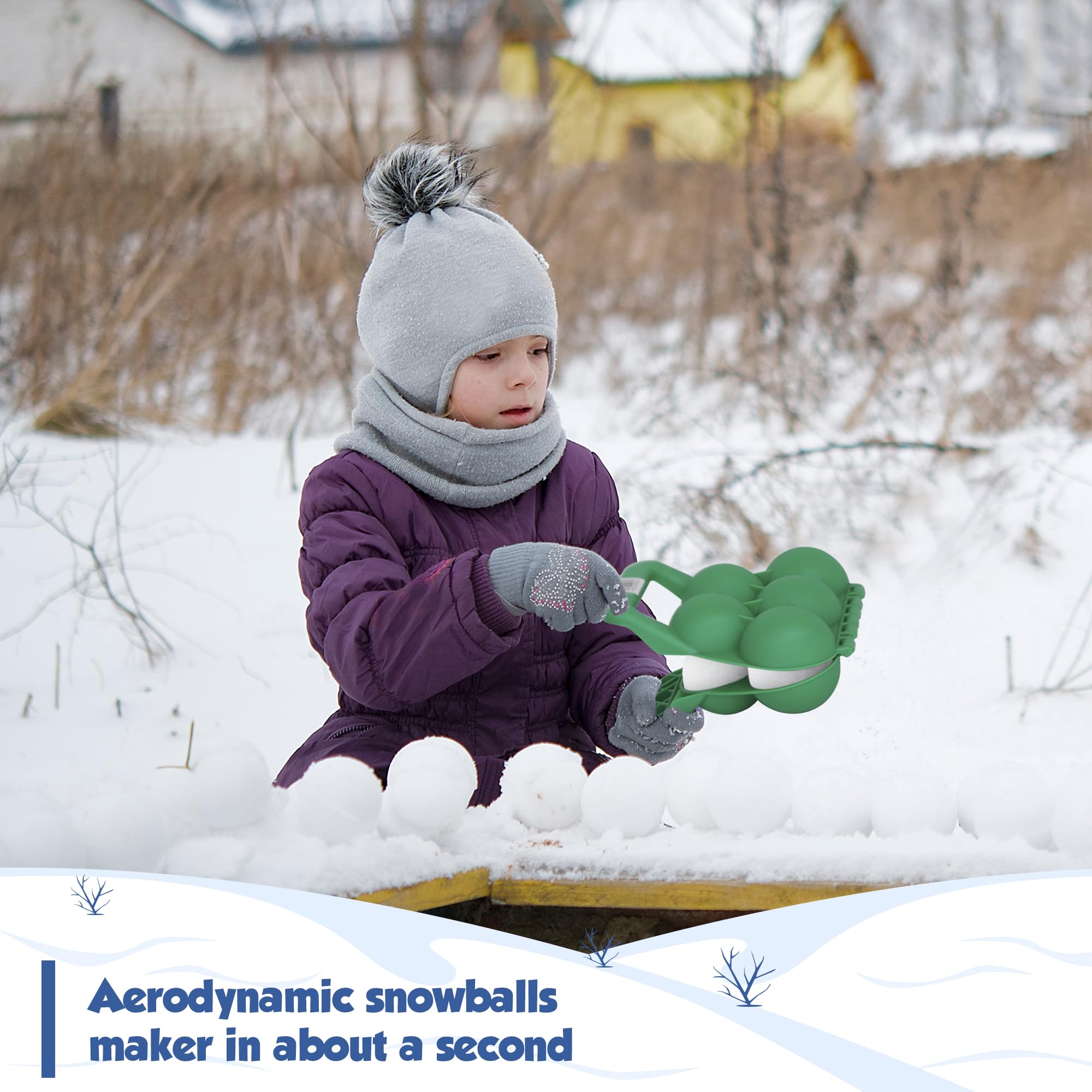 5-in-1 Snowball Maker Kit - Slippery Racer Red Plastic Snowball Toy for Kids & Adults | Perfect for Winter Snowball Fights, Snowman Building & Outdoor Family Fun