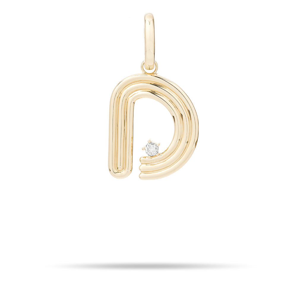 Groovy Diamond Initial Hinged Charm Necklace - Personalized A-Z Letter Pendant Jewelry for Women - Perfect Gift for Birthday, Anniversary & Valentine's Day