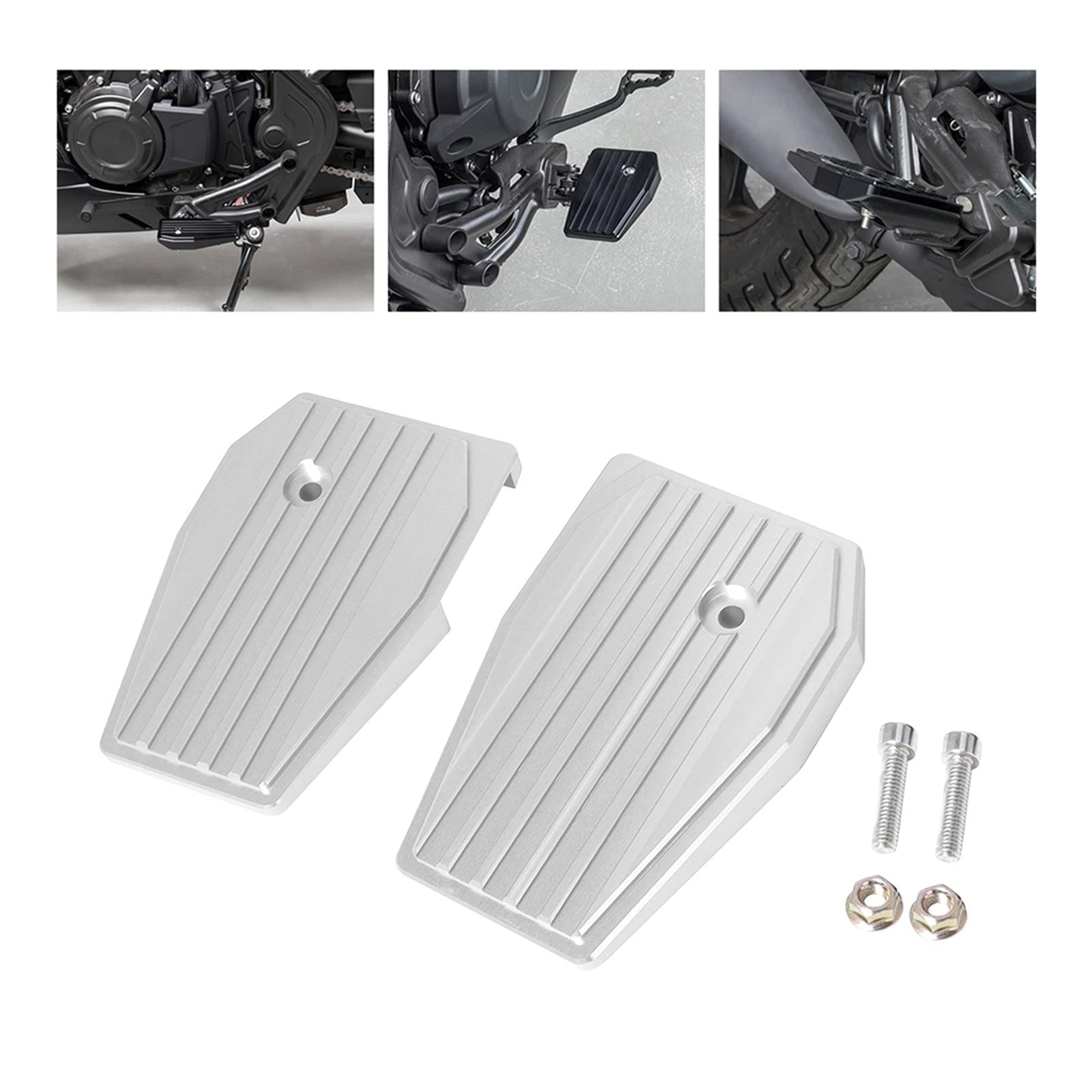 Honda Rebel CMX500 CMX300 2017-2020 Motorcycle Billet Wide Foot Pegs - Silver Replacement Pedals & Foot Rests for Comfort & Style - Perfect for Long Rides & Custom Upgrades