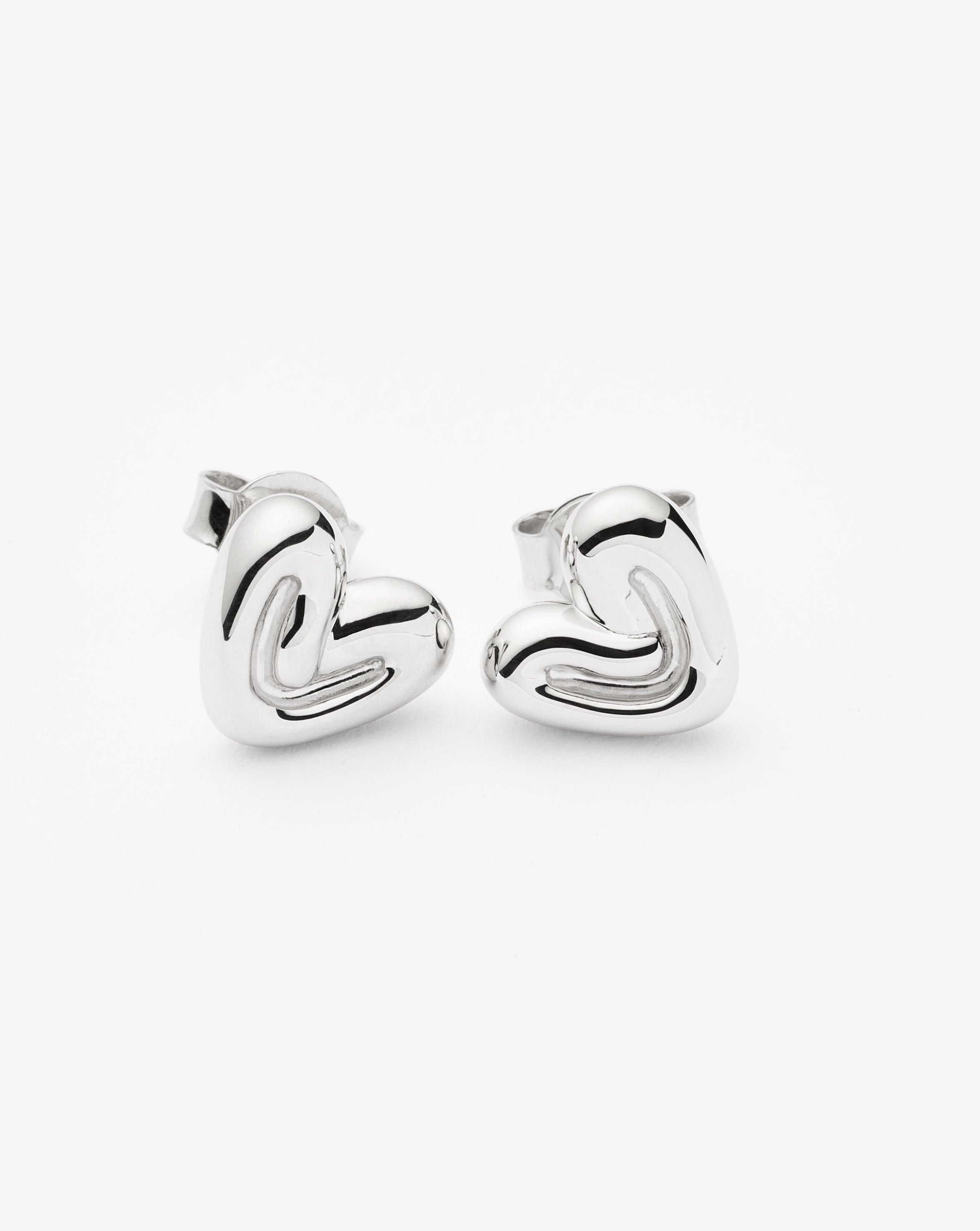 Puffy Heart Mini Stud Earrings for Women - 925 Sterling Silver Hypoallergenic Jewelry - Perfect for Valentine's Day, Anniversary & Everyday Wear