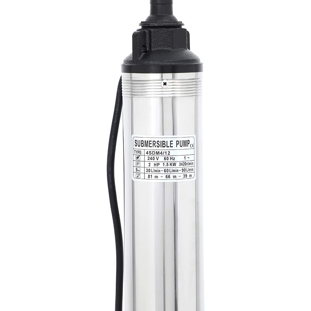 ECCPP Superior 2 HP 220V 42GPM 440ft Deep Well Submersible Water Pump with Nozzle - Ideal for Residential Water Supply, Irrigation & Farm Use