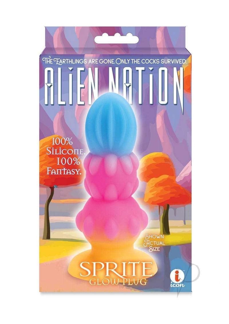 Alien Nation Sprite Silicone Anal Plug - Blue, Pink, Yellow | Comfortable & Body-Safe Adult Toy for Anal Play, Beginner Training & Sensual Exploration