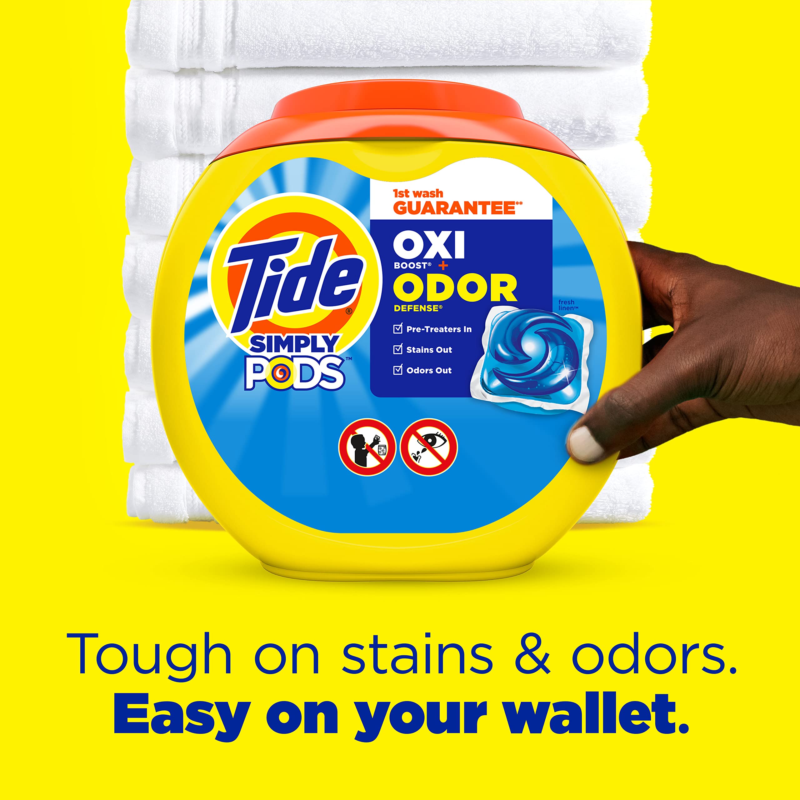 Tide Simply Pods Odor Rescue Liquid Laundry Detergent Pacs - 55 Count | 3-in-1 Powerful Laundry Detergent with Fresh Scent | Removes Tough Odors & Stains | Perfect for Gym Clothes, Workout Gear & Activewear