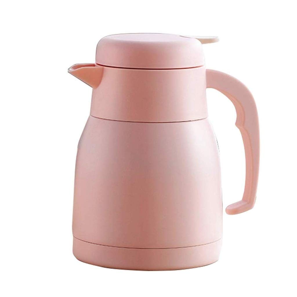 PDGJG Pink Insulated Tea Pot - Stainless Steel Double Wall Vacuum Coffee Thermos for Hot & Cold Beverages - Perfect for Office, Travel, and Home Use