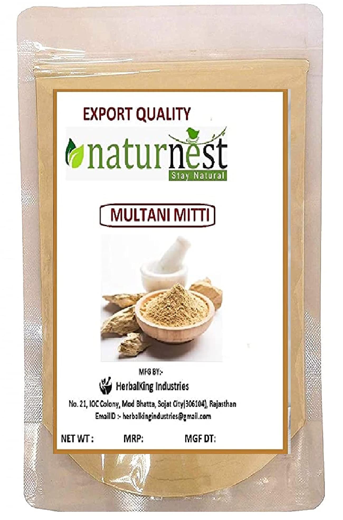 Naturenest 100% Pure Multani Mitti Clay Mask for Skin & Hair - 500g | Deep Cleansing, Glowing Complexion & Scalp Detox | Perfect for Spa Days & Natural Beauty Routines