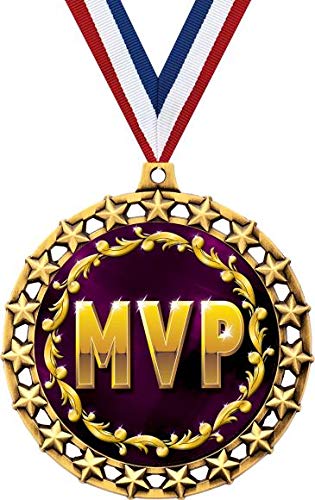 Galaxy Star Most Valuable Player (MVP) Medal - 2.5 Inch Premium Sports Award for Baseball, Basketball, Soccer, Football | Perfect for Championship Trophies, Youth Sports Recognition, and Team Achievement Awards