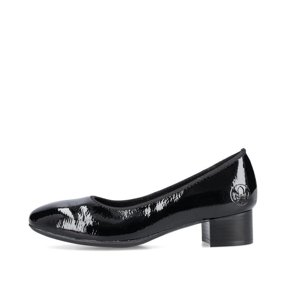 Rieker Women's Comfortable Slip-On Loafers 49260 - Black Casual Shoes for Work, Office & Everyday Wear