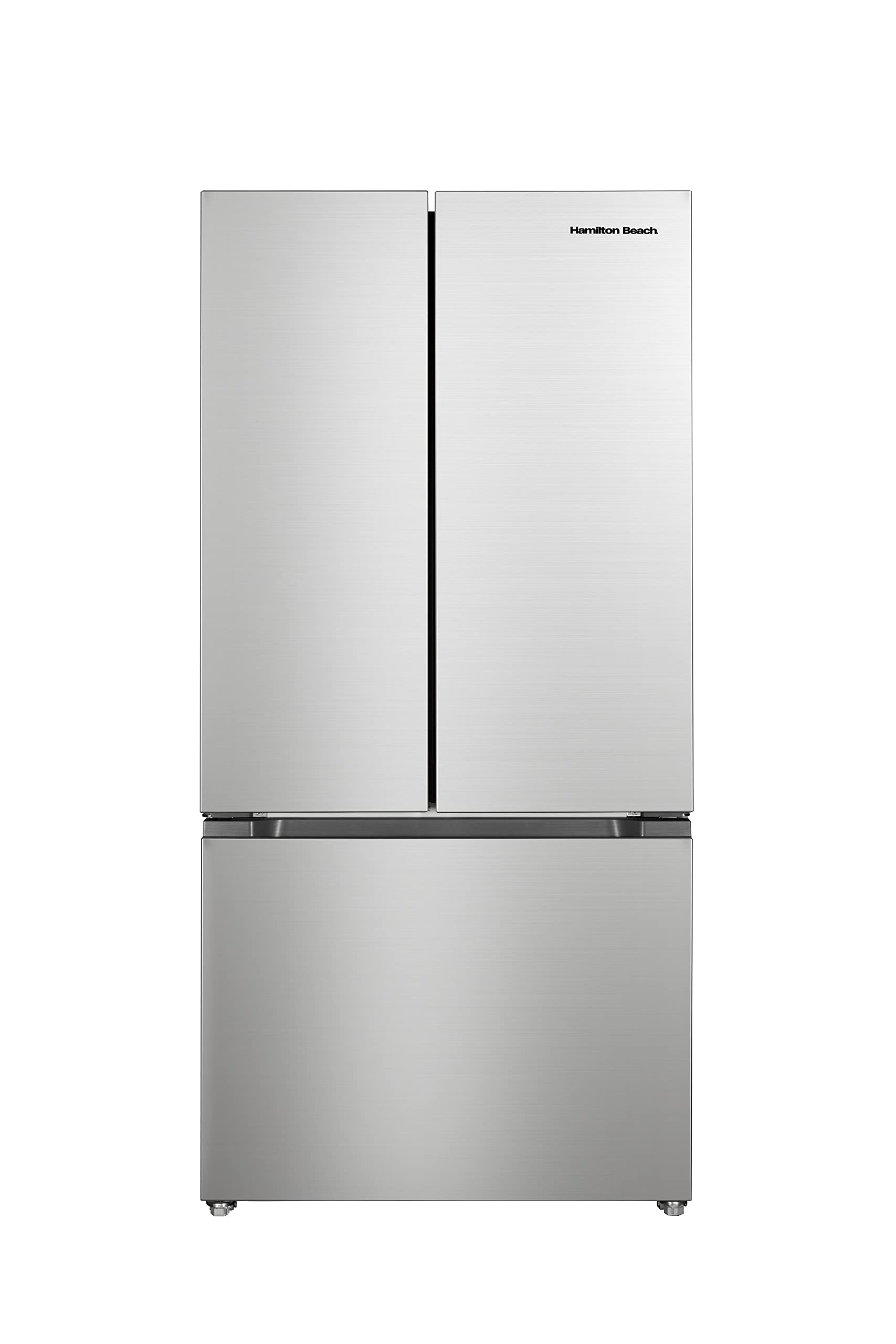 Hamilton Beach HBF1662 16.6 cu ft Stainless Steel French Door Refrigerator with Freezer Drawer - Full Size Counter Depth Design for Modern Kitchens & Open Floor Plans