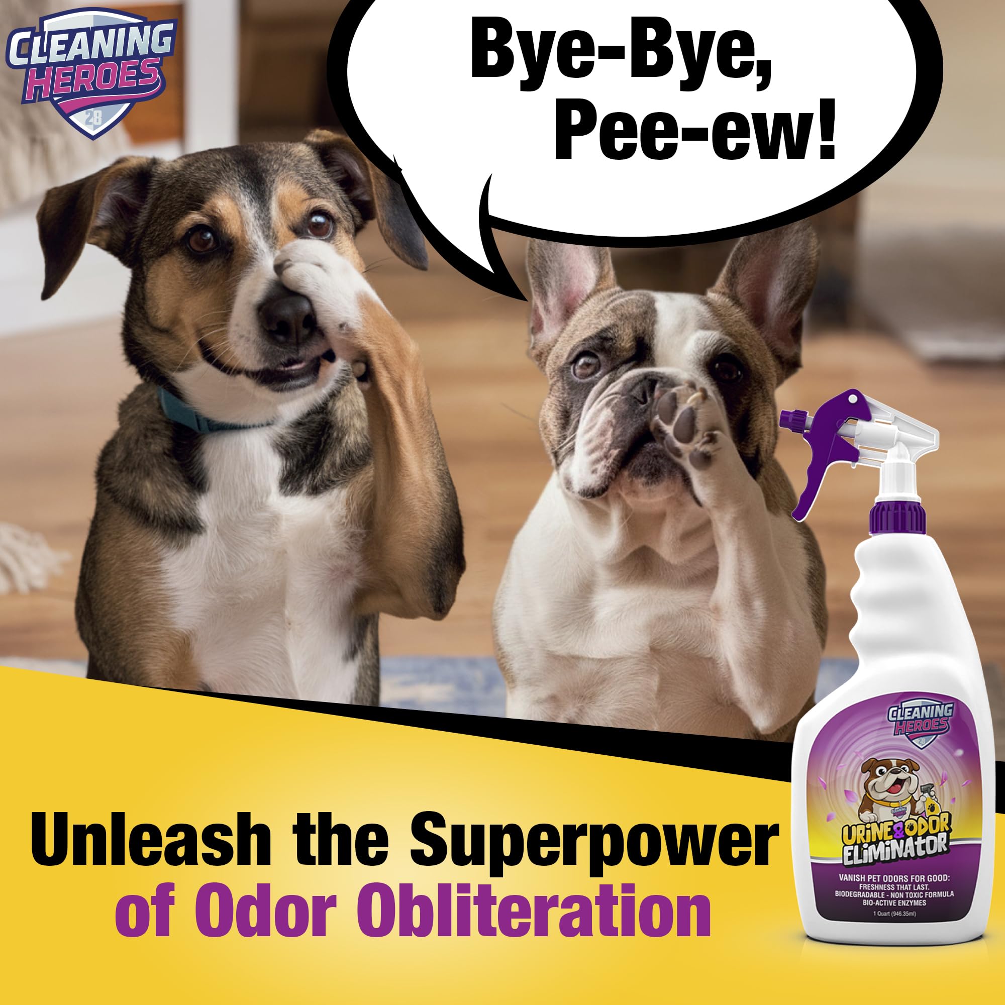 Enzyme Pet Carpet Cleaner & Odor Eliminator for Dogs & Cats - 32oz Spray for Home & Car Use