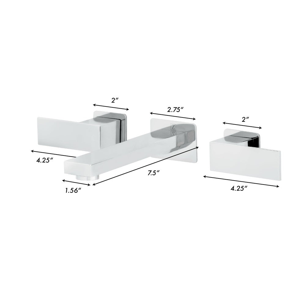 ZLINE Bliss Wall Mount Bath Faucet - Modern Matte Black Bathroom Sink Faucet with 8