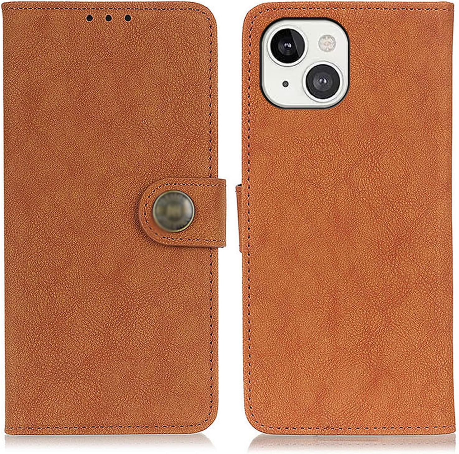 Premium PU Leather Magnetic Flip Stand Wallet Case for iPhone 14/14 Plus/14 Pro/14 Pro Max - Credit Card Holder & TPU Inner Shell - Slim Protective Phone Cover for Men & Women (Brown) - Perfect for Everyday Use, Travel & Business Meetings