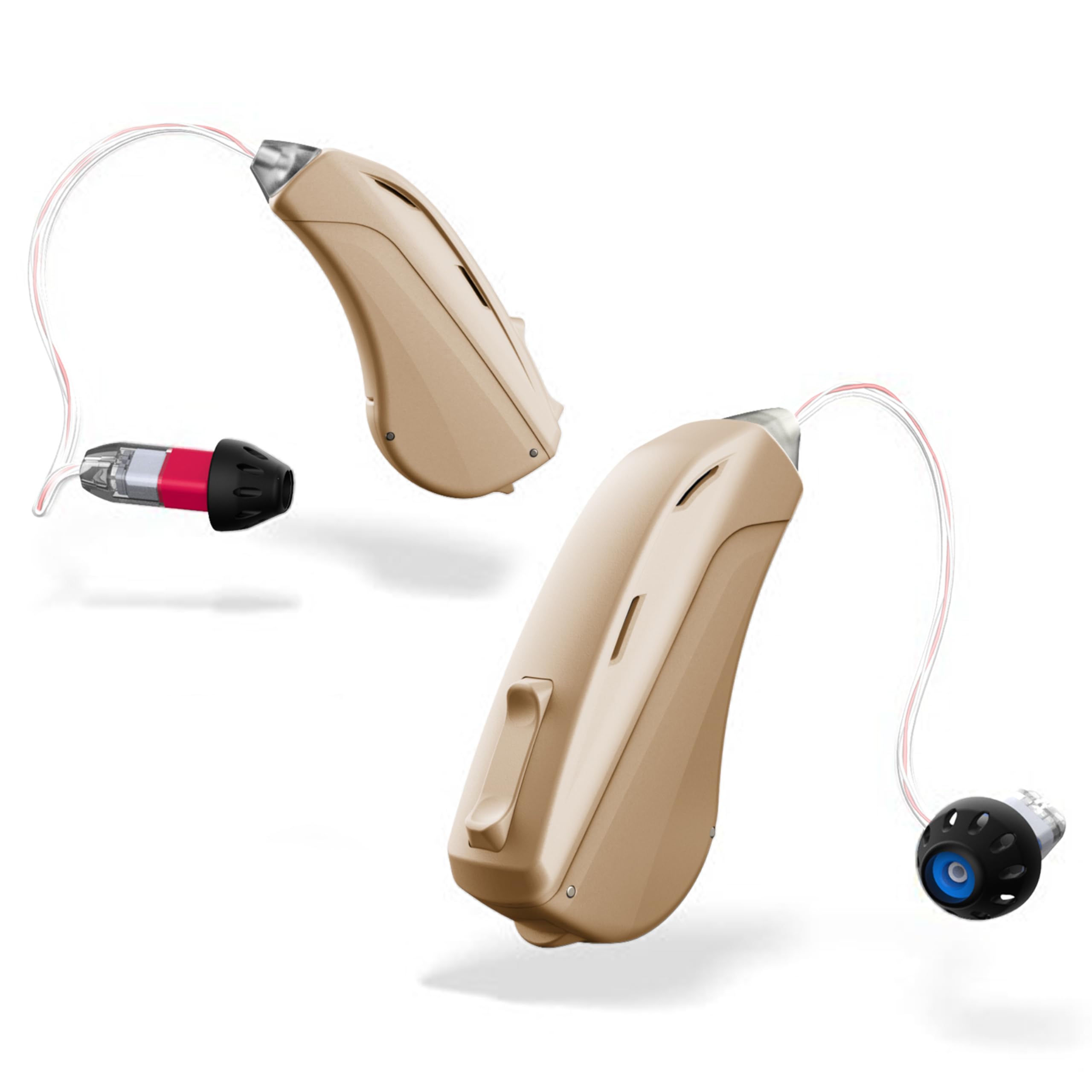 Mach I Pro Wireless OTC Bluetooth Hearing Aids for Adults & Seniors - Rechargeable, Noise Cancelling, Nearly Invisible - Compatible with iOS/Android for Streaming Calls - FSA/HSA Eligible - Perfect for TV Watching, Phone Conversations & Outdoor Activities (Beige)