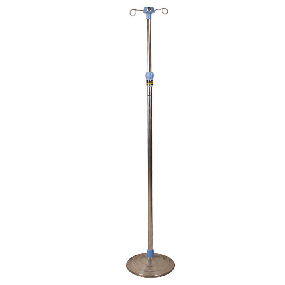 Adjustable IV Pole Stand with Large Base - Stainless Steel Telescopic Drip Stand for Home Care, Hospital & Clinic - 4 Hooks - Perfect for IV Therapy, Blood Transfusions & Medical Treatments