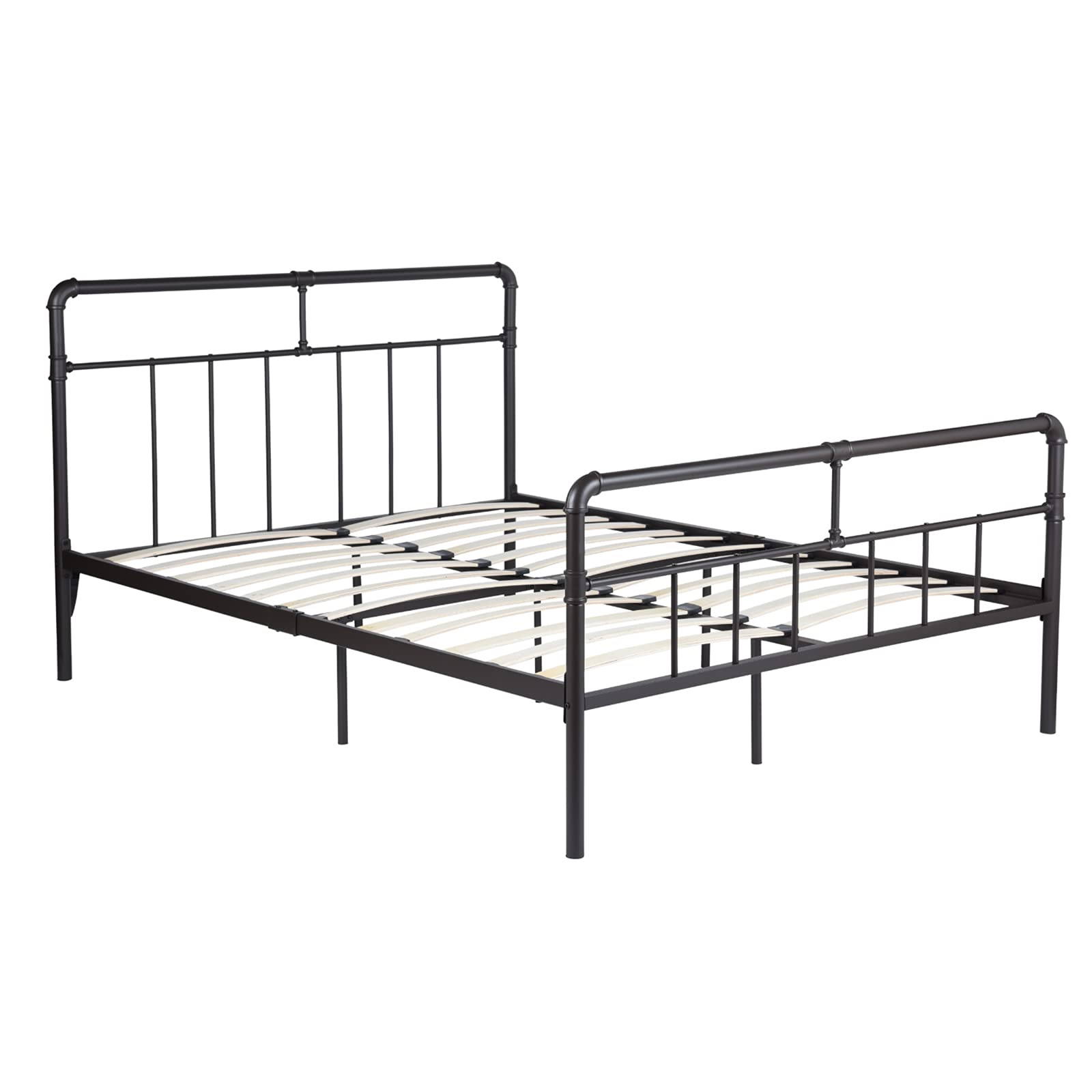 LIU Full Metal Bed Frame with Headboard & Footboard - Sturdy Noise-Free Platform Bed, Anti-Slip Mattress Foundation (No Box Spring Needed) - Perfect for Guest Rooms, Dorms & Small Bedrooms