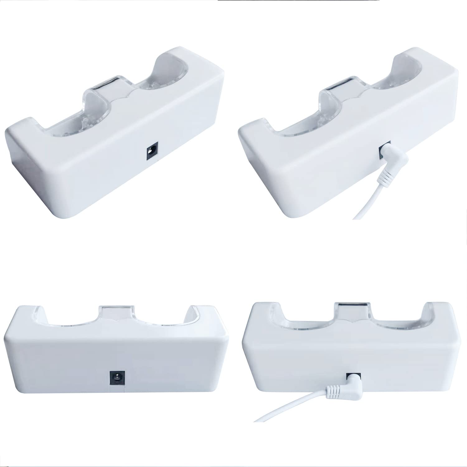 OSTENT Nintendo Wii Remote Charger Dock Station with 2 Rechargeable Battery Packs - White | Fast Charging Dock for Wii Controllers | Perfect for Gaming Sessions & Multiplayer Parties