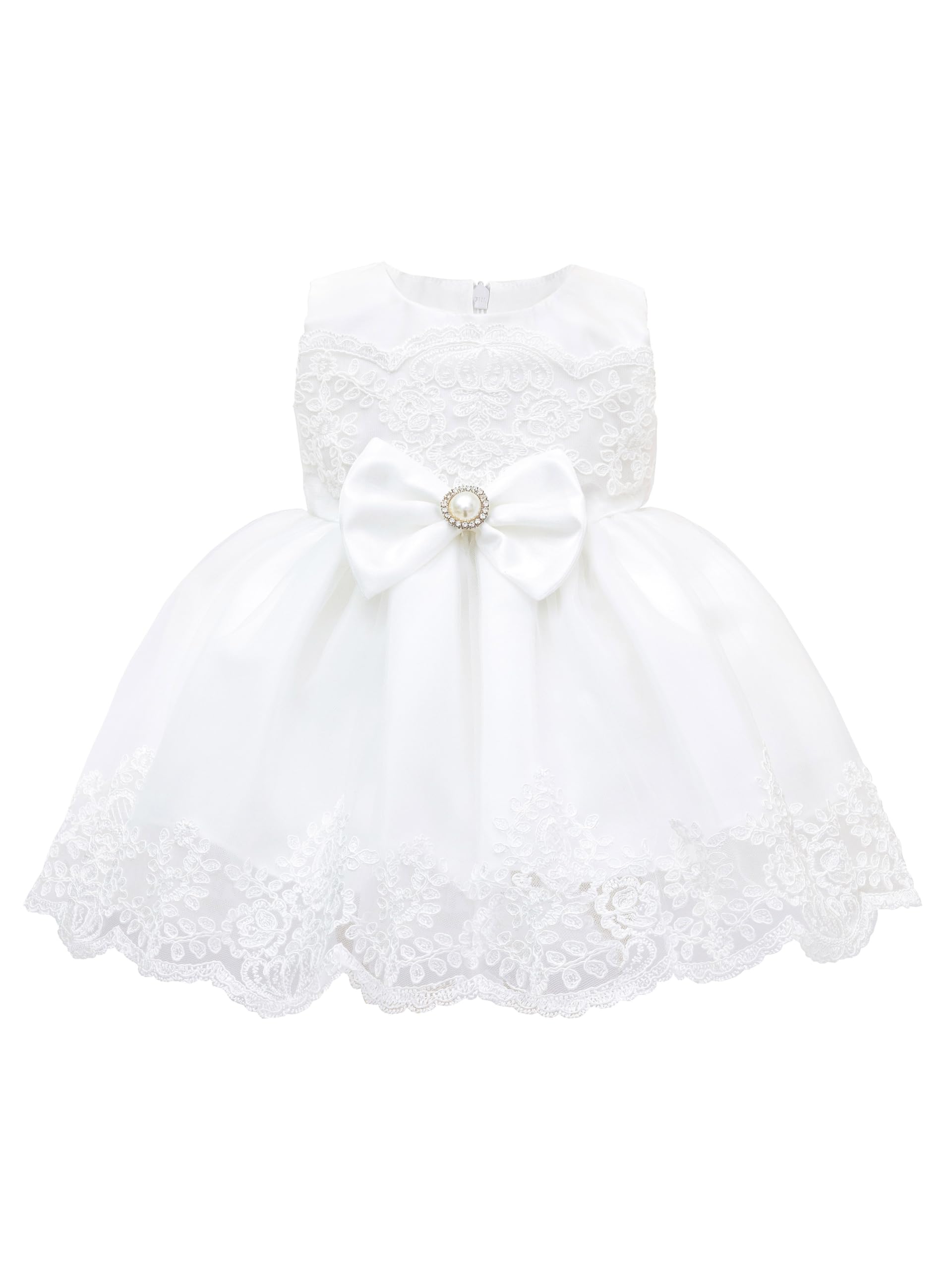 Taffy Baby Girl Christening Baptism Embroidered White Dress Gown 6-Piece Deluxe Set - Perfect for First Communion, Baby Dedication & Special Occasions