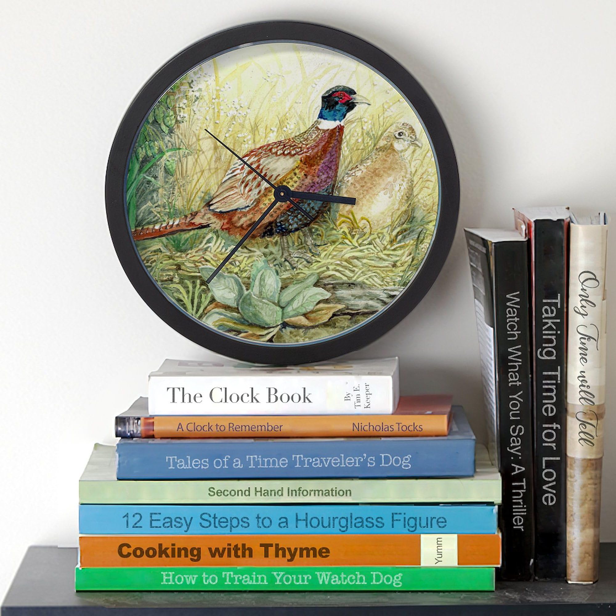 Pheasant 10-Inch Wall Clock - Decorative Home & Office Clock for Living Room, Kitchen, Bedroom - Perfect for Farmhouse, Rustic, or Nature-Themed Decor