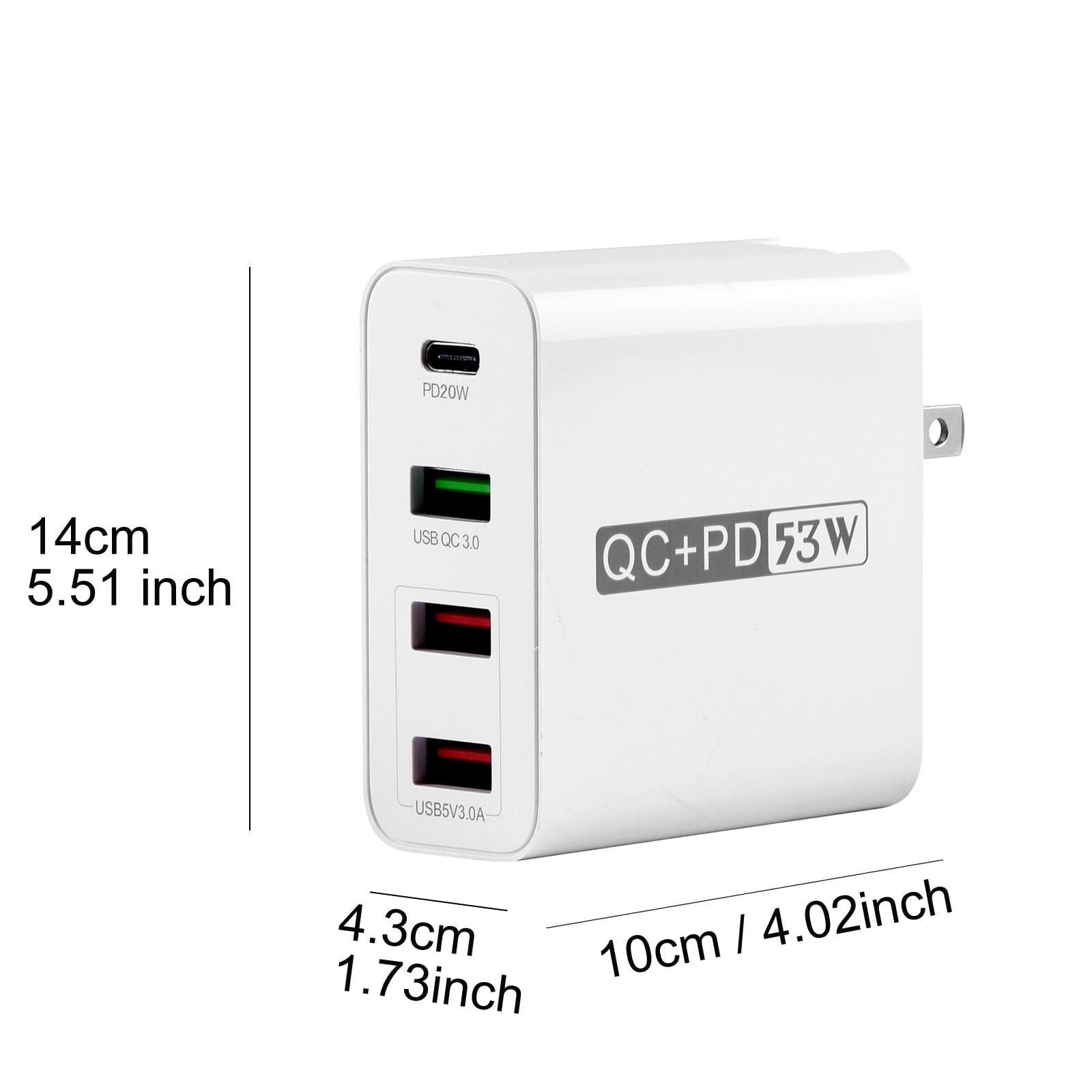4-Port 53W USB Charging Station - Fast Desktop Charger for iPhone, Android Phones, Tablets & USB Devices | Perfect for Home, Office & Travel