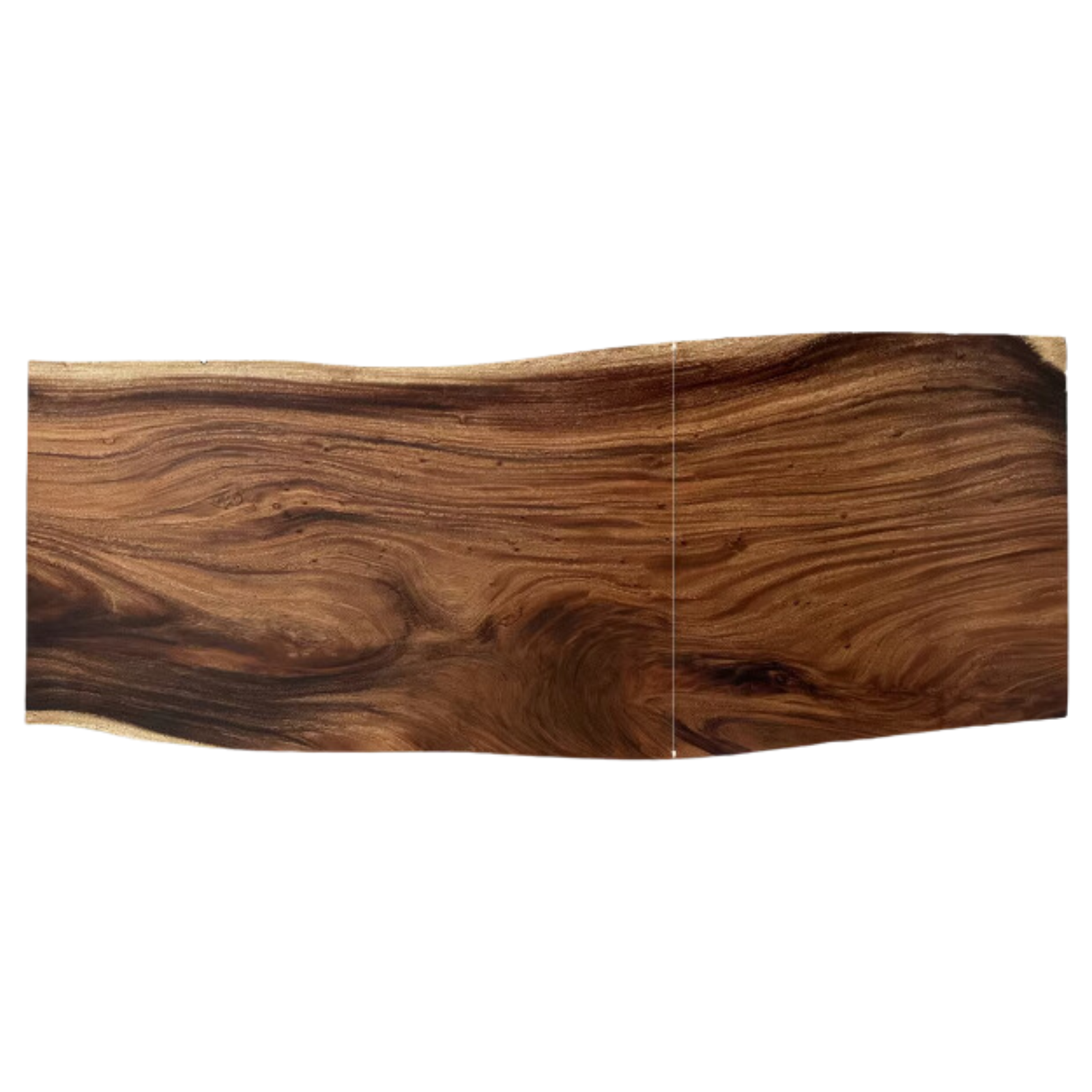 Premium Black Walnut Solid Wood Dining Table with Natural Edge - Large Top for Kitchen, Dining Room & Home Decor