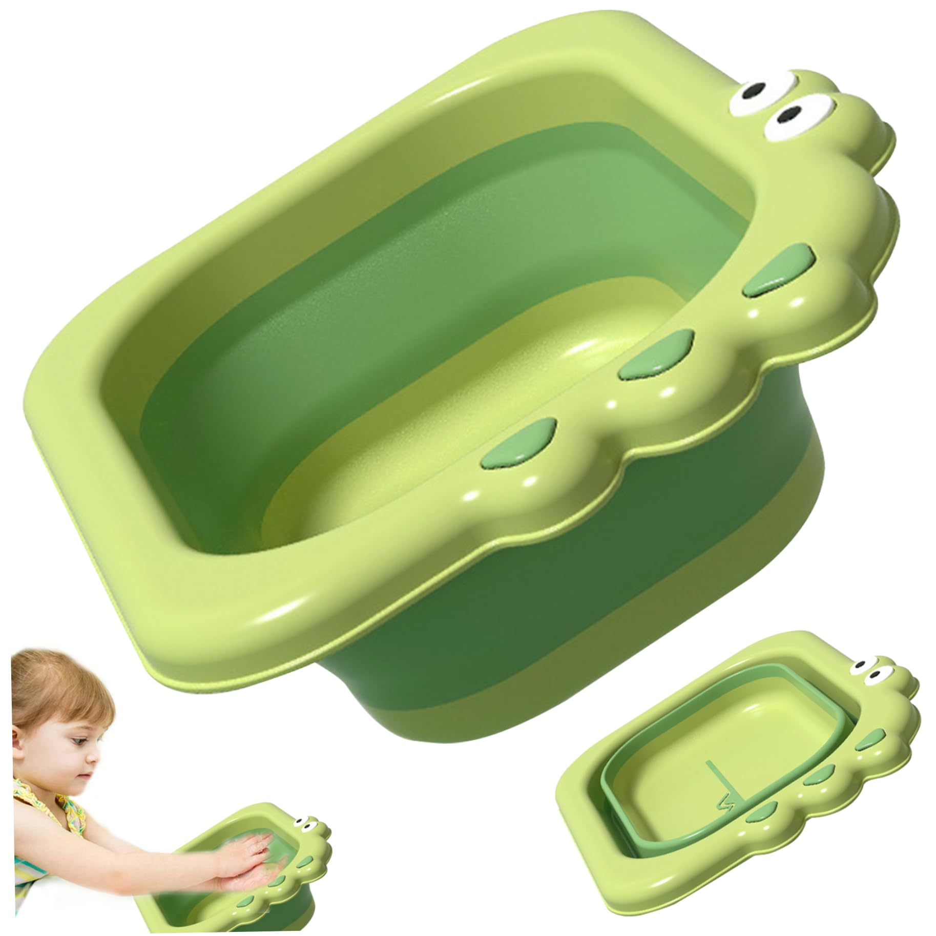 1PC Collapsible Baby Wash Basin - Portable Foldable Bathtub for Toddlers, Cute Cartoon Design Travel Bottle Cleaning Tub - Ideal for Home, Travel & Outdoor Use