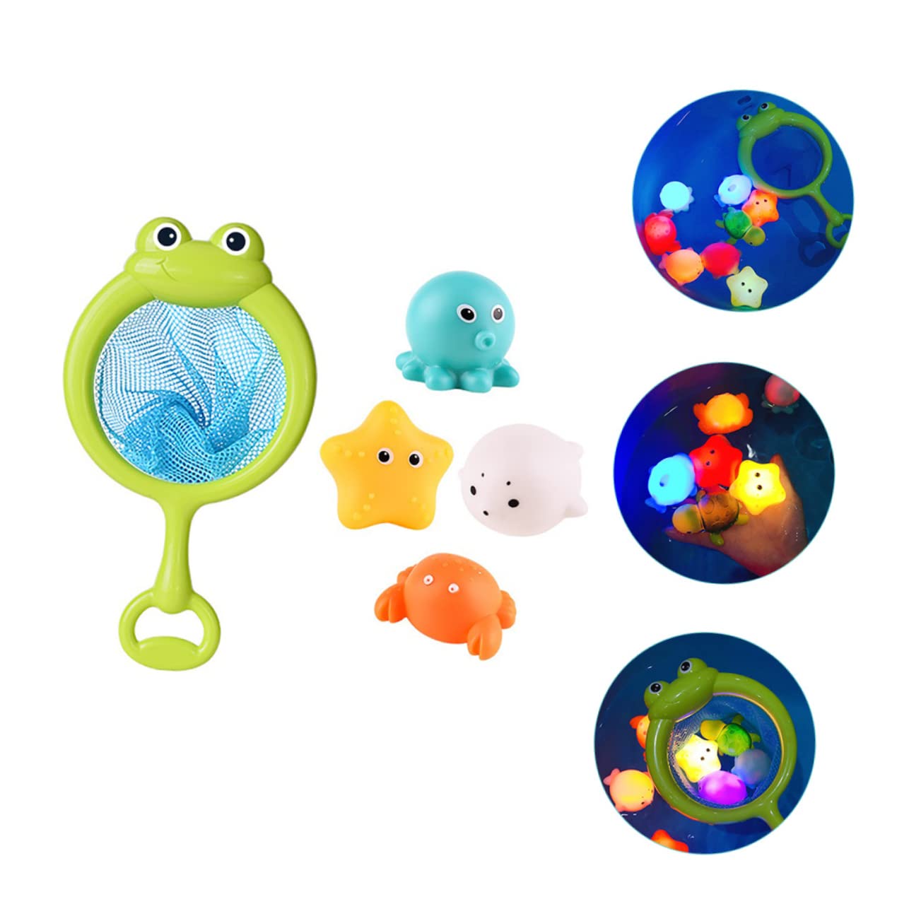 FAVOMOTO 5 Sets Net Fishing Bath Toys for Kids - Water Play Pool & Bathtub Fun - Durable Plastic Swim Toys for Toddlers, Outdoor & Indoor Water Games, Beach Party Supplies