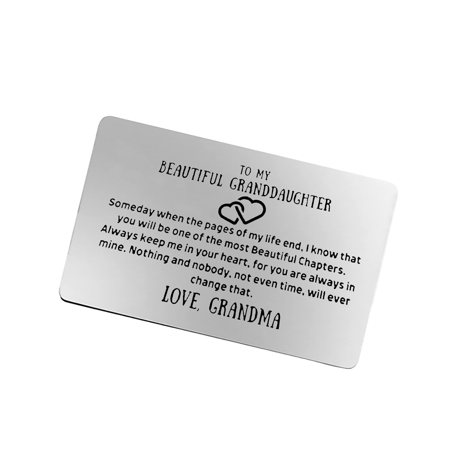 Personalized Engraved Wallet Insert Card - Heartfelt Gift for Granddaughter | Graduation, Birthday, Christmas, Thanksgiving | Keepsake for Special Moments & Celebrations