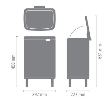 12L BO Waste Bin - High Capacity Trash Can for Kitchen, Bathroom, Office | Odor-Resistant & Durable Plastic Garbage Bin for Home & Commercial Use