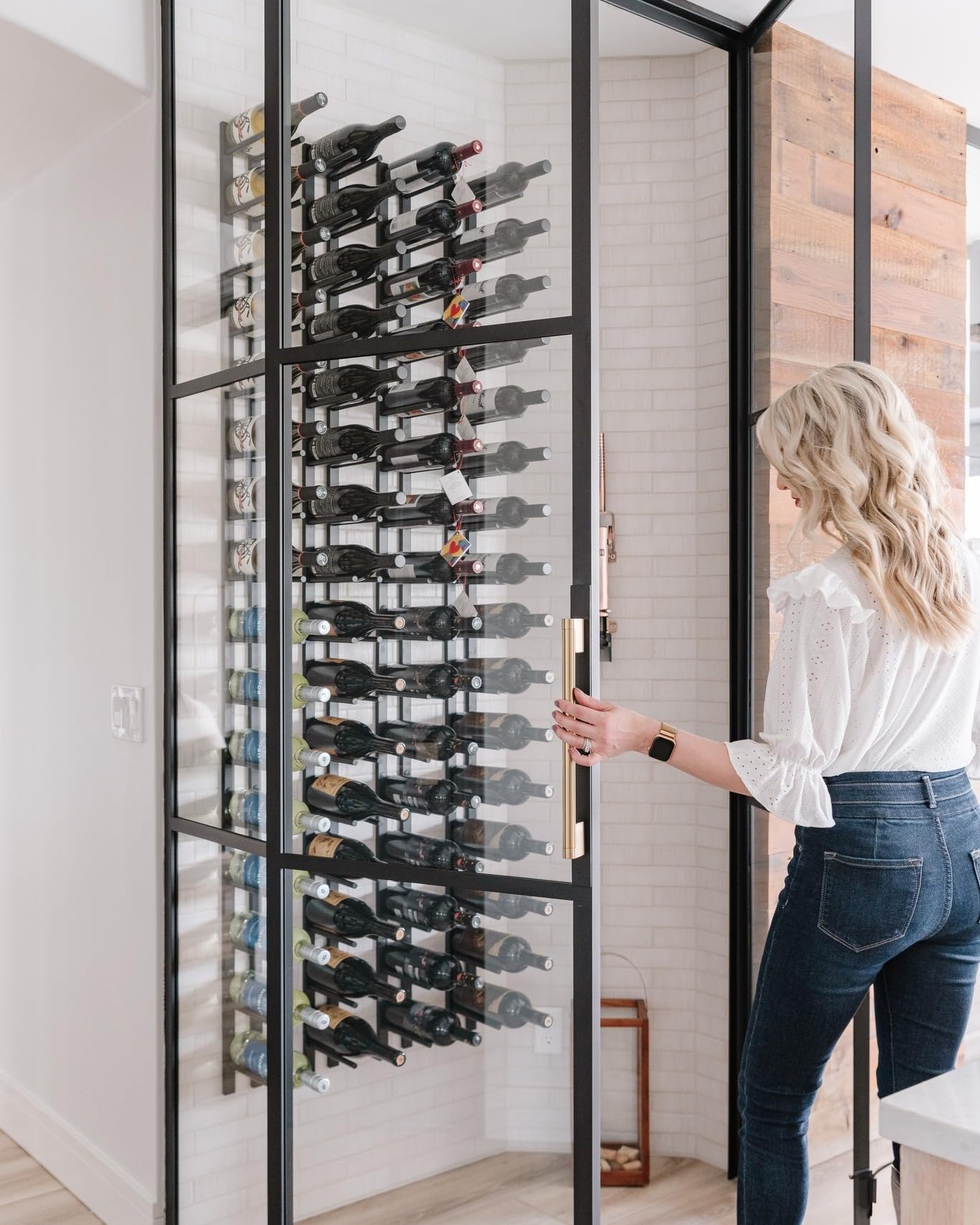 Modern Matte Black Wall Mounted Wine Rack - Holds 9 Bottles (3 Foot) | Space-Saving Metal Wine Storage for Home Bar, Kitchen, Dining Room & Wine Cellar | Perfect for Small Spaces & Wine Enthusiasts