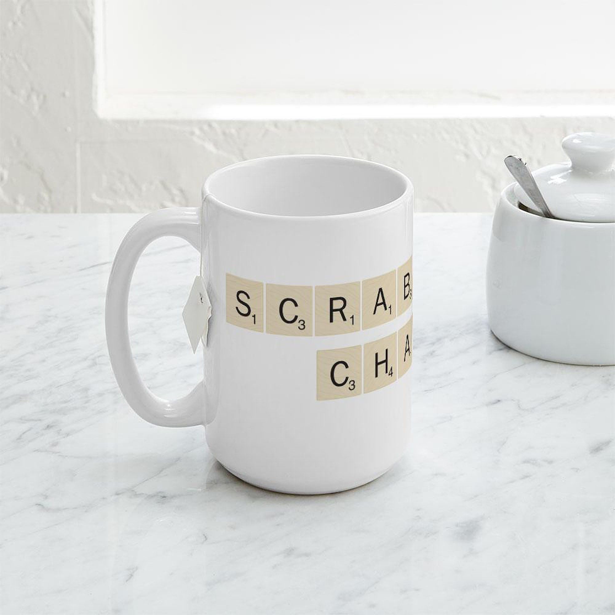 Scrabble Champion 15 oz Ceramic Coffee Mug - Perfect for Coffee, Tea & Hot Drinks - Great Gift for Board Game Lovers & Word Puzzle Enthusiasts - Ideal for Home, Office or Game Nights