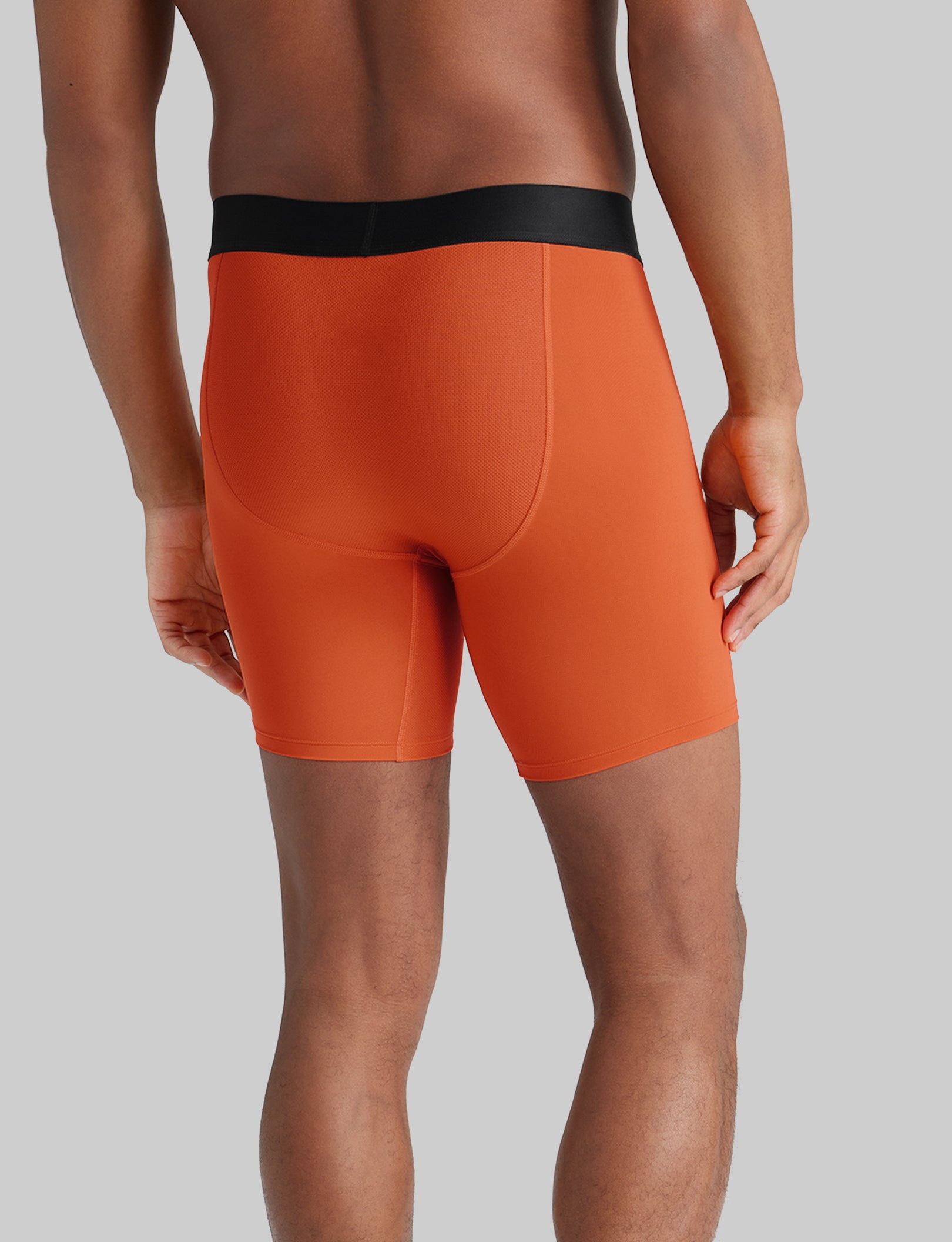 360 Sport Mid Length Boxer Briefs - 6 Pack Men's Breathable Moisture Wicking Underwear for Running, Gym & Active Lifestyle | Comfortable Stretch Fabric with Support Pouch