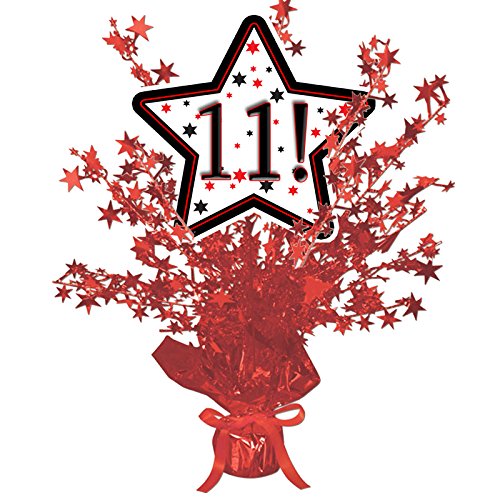 11-Inch Red Star Centerpiece for Christmas Decorations, Holiday Party Table Decor, and Festive Home Decorations