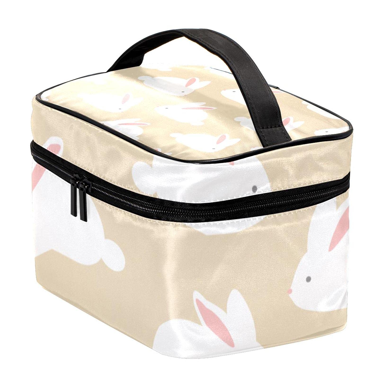 Cute Bunny Rabbit Makeup Bag for Women & Girls - Large Travel Cosmetic Organizer with Zipper - Perfect for Toiletries, Brushes & Beauty Essentials - Ideal for Travel, Gym & Daily Use