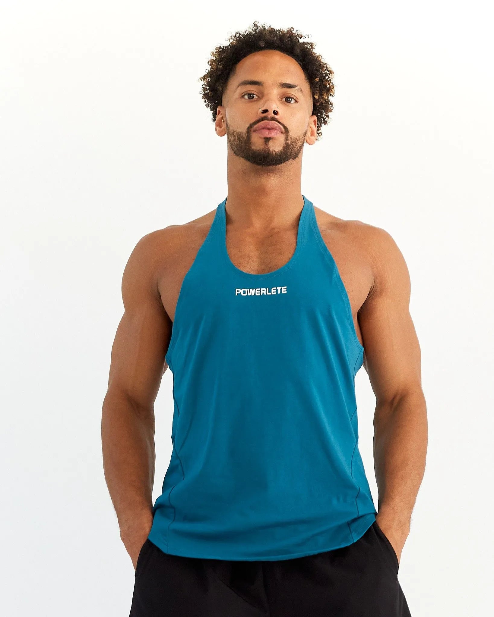 Powerlete Evolve Men's Workout Vest - Steel Blue | Lightweight & Breathable for Running, Gym & Outdoor Training