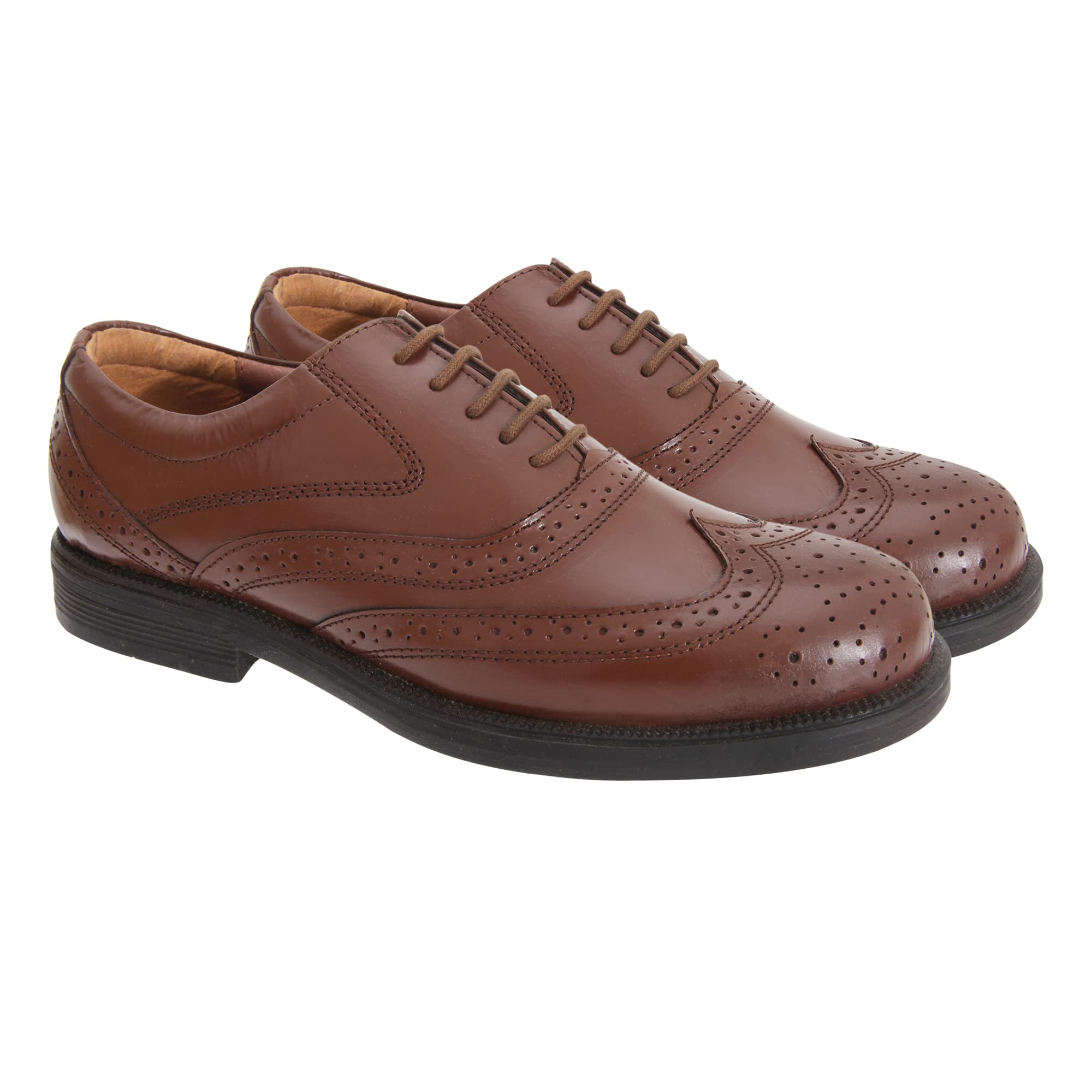 Men's Scimitar Wing Cap Brogue Oxford Shoes - Classic Formal & Business Dress Shoes for Weddings, Office & Special Occasions