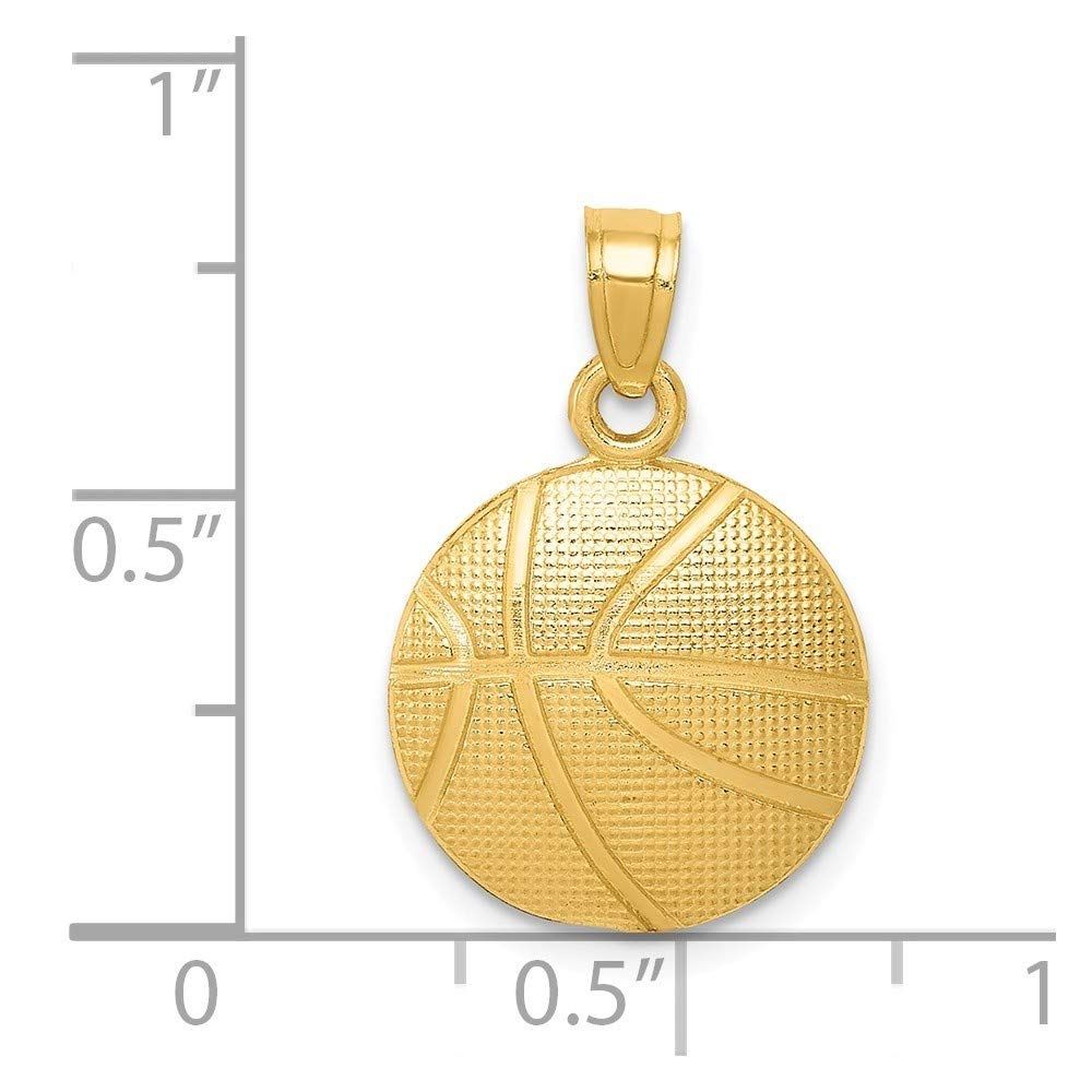 Roy Rose Jewelry 14K Yellow Gold Basketball Pendant Necklace for Men - Elegant Sports Jewelry Gift for Basketball Lovers, Players & Fans - Perfect for Games, Parties & Special Occasions