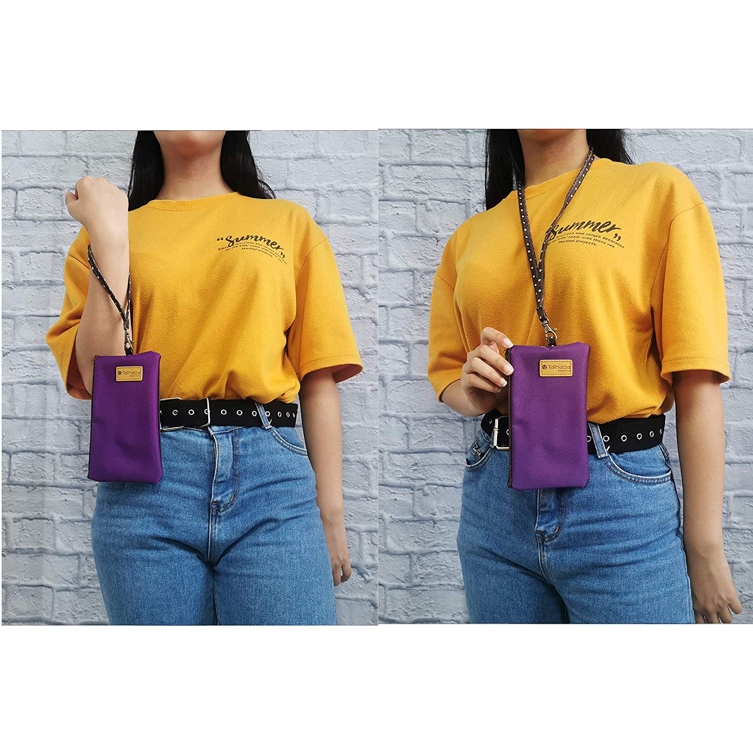 Tainada 2-in-1 Phone Wristlet Purse with Clear View Window & Detachable Neck Strap - Compatible with iPhone 16/15 Pro Max/Plus & Samsung S24+/S23/A54 (Purple) - Perfect for Shopping, Travel, and Hands-Free Convenience