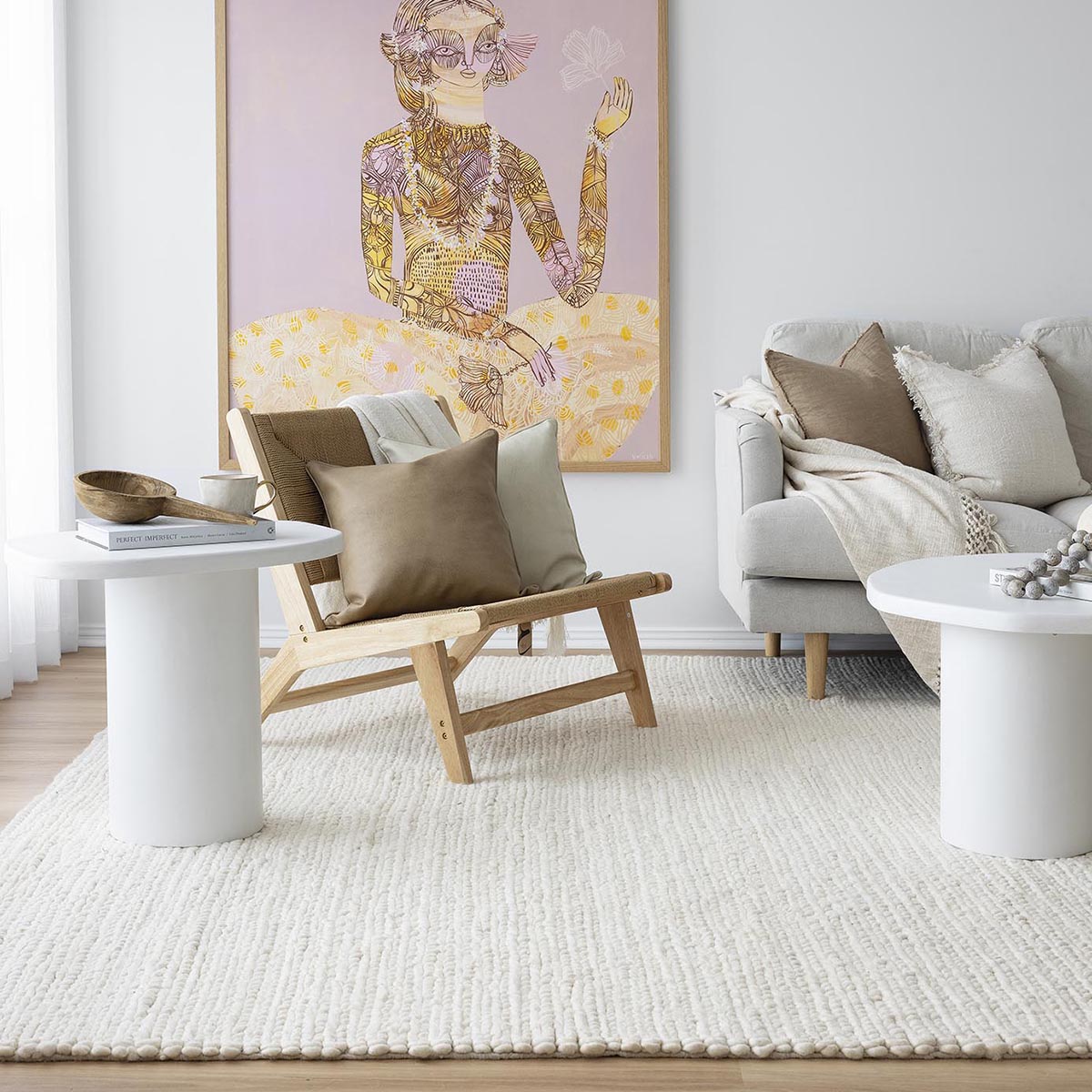 Laila Handwoven Wool Braided Rug - Soft & Durable for Living Room, Bedroom, or Nursery Decor