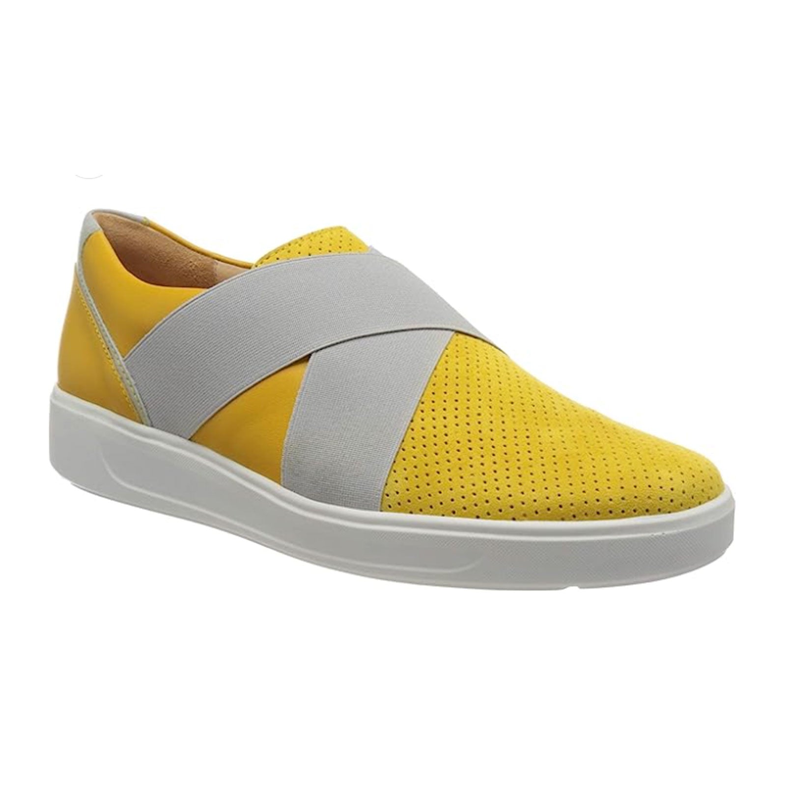 Ganter Heidi 5 Women's Slip-On Sneakers - Comfortable Casual Shoes in Limone/Grey | Perfect for Walking, Travel & Everyday Wear