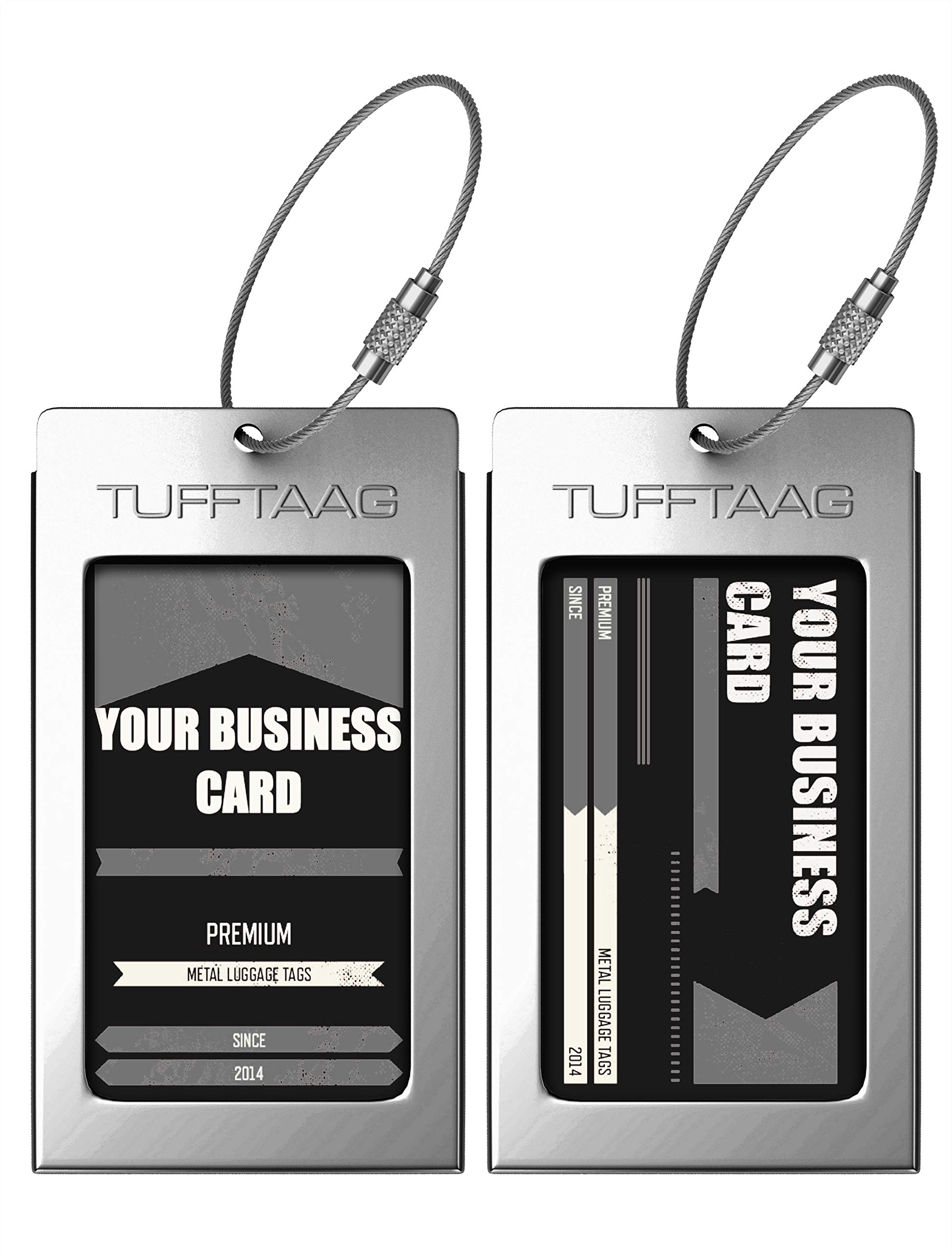TUFFTAAG Durable Luggage Tags & Business Card Holder - Waterproof Travel ID Bag Tags for Suitcases, Backpacks, Carry-Ons (Multiple Colors) | Secure Identification for Airports, Hotels & Business Trips