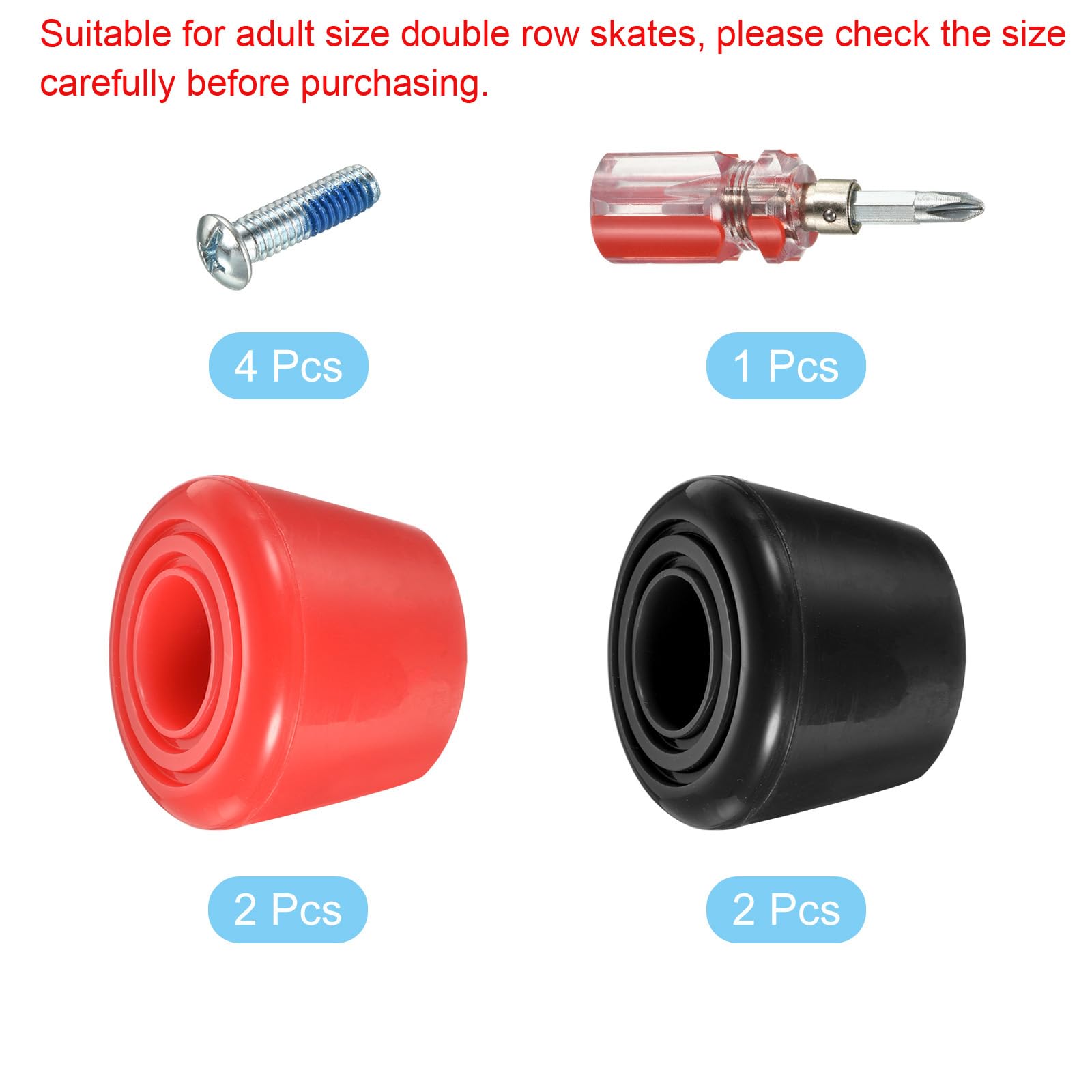 PATIKIL Roller Skate Toe Stops with Screwdriver - Durable Rubber Brake Stoppers for Roller Skates Replacement - Perfect for Outdoor Skating, Roller Derby & Rink Use