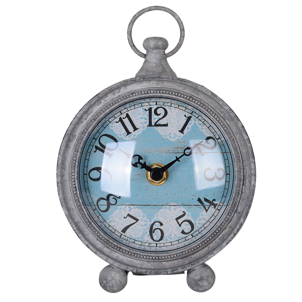 Vintage Coastal Beach Blue Table Clock - NIKKY HOME Decorative Wall Clock for Kitchen, Bathroom, Living Room, Bedroom & Office | Perfect for Farmhouse, Coastal Decor & Gift Ideas
