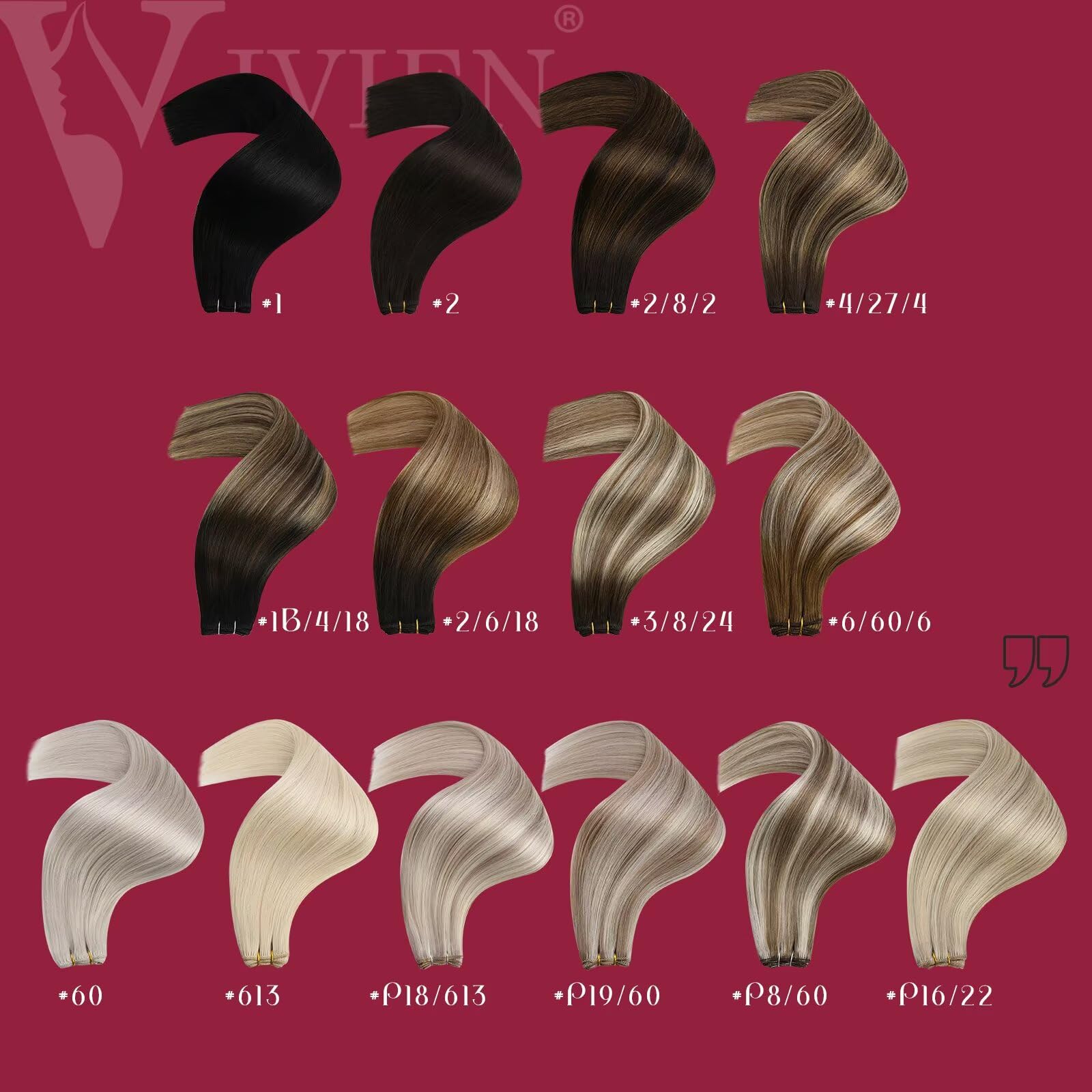 Vivien Real Human Hair Extensions 18 Inch Dark Brown Straight Sew-In Weft 100G for Women - Full Head Thick Natural Hair for Daily Styling & Special Occasions