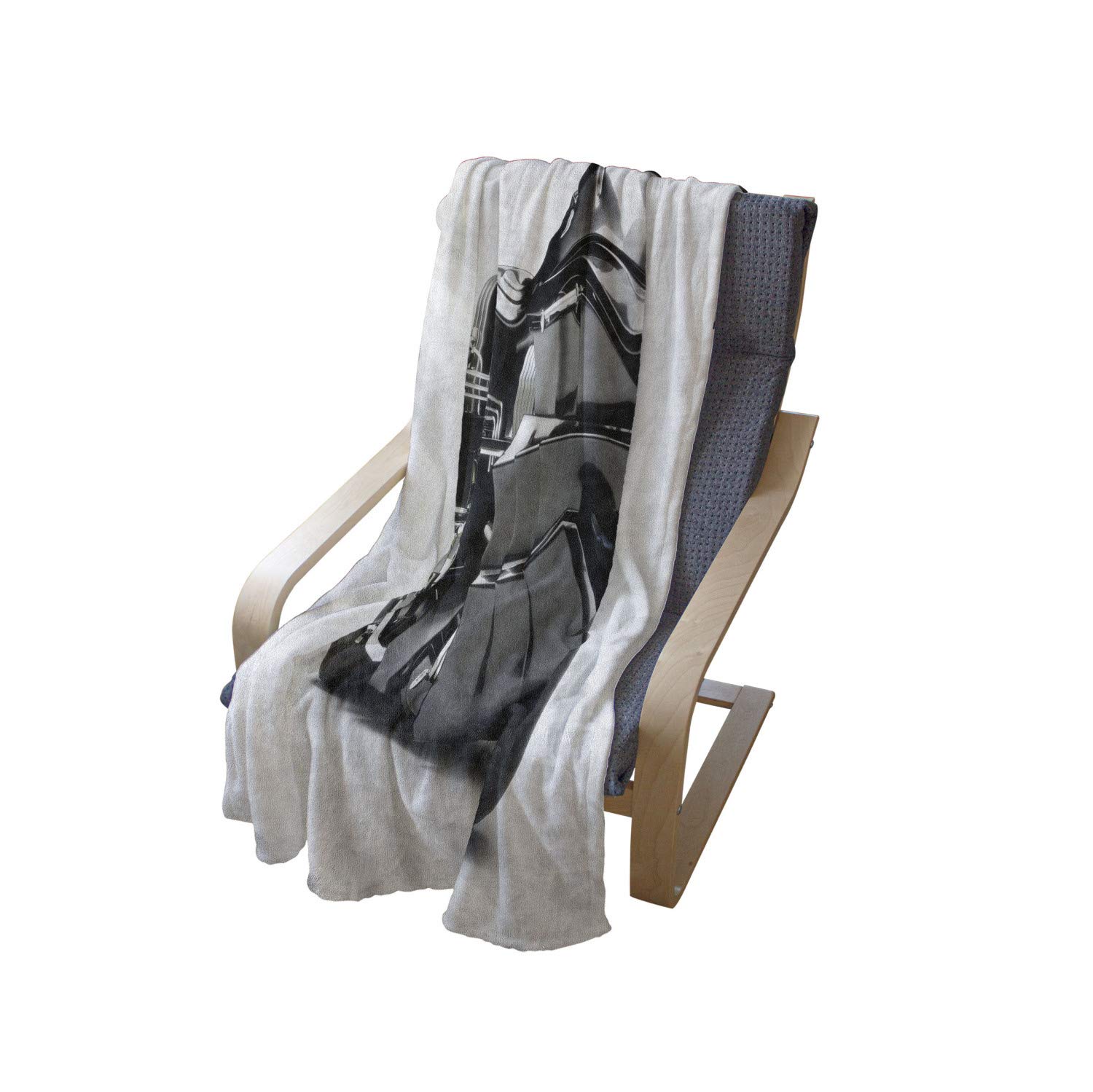 Ambesonne Futuristic Motorcycle Throw Blanket - Soft Flannel Fleece Blanket with Custom Motorcycle Design, 60