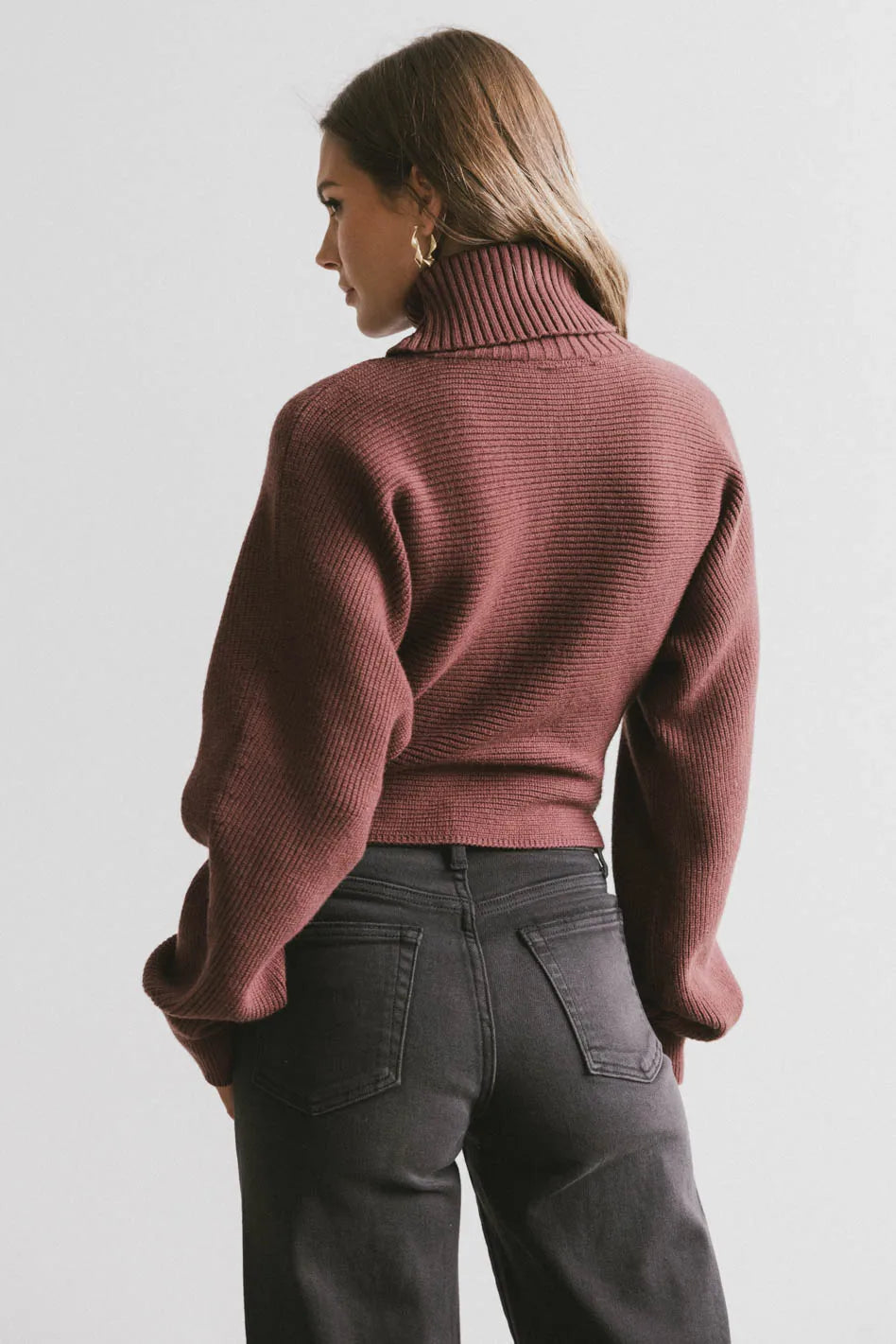 Gracelyn Women's Red Brown Turtleneck Sweater - Cozy Winter Pullover for Casual & Office Wear | FINAL SALE