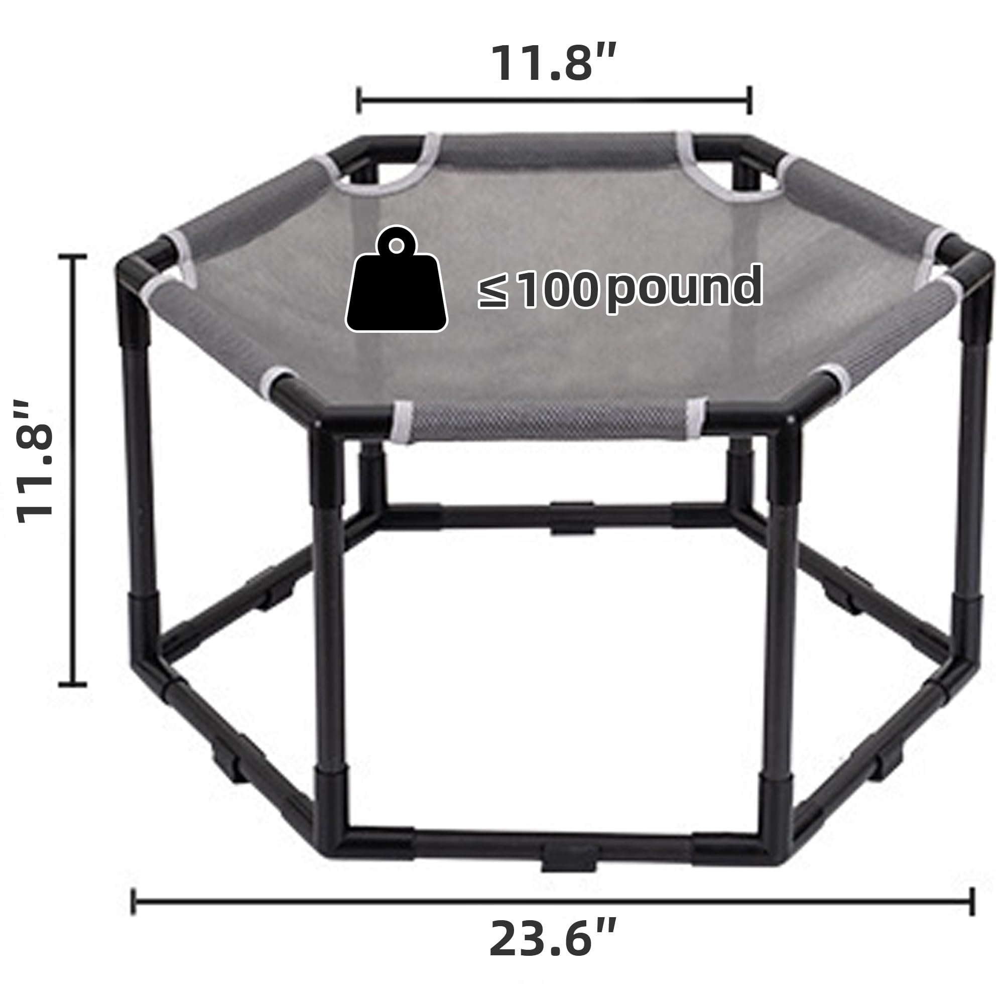 Elevated Cat Hammock Bed - Breathable Mesh Pet Swing Bed for Indoor Cats | Easy Assembly & Removable Washable Design | Perfect for Multi-Cat Households & Cozy Napping (Gray)
