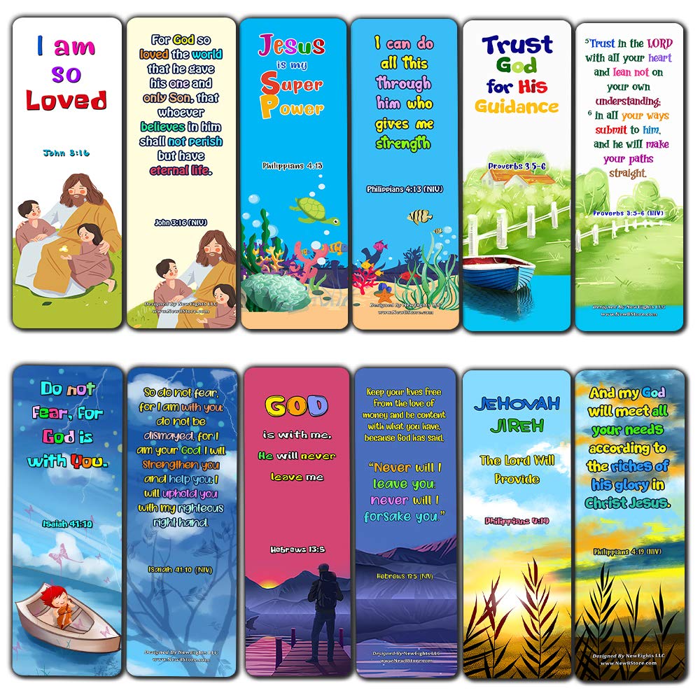 30 Pack Christian Bookmarks for Kids - Inspirational Bible Study Gifts for Church, Sunday School & Classroom - Perfect Stocking Stuffers & Teacher Incentives - Ideal for Devotional Reading, Bible Study Groups & Children's Ministry