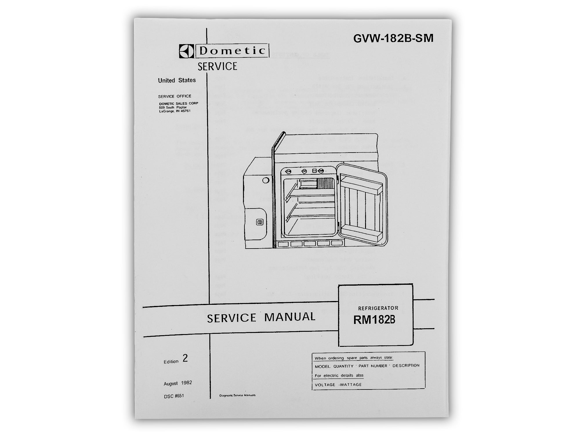 Dometic Fridge 182B Service Manual - Repair Guide for RV & Marine Refrigerators | Camping, Boating & Off-Grid Living
