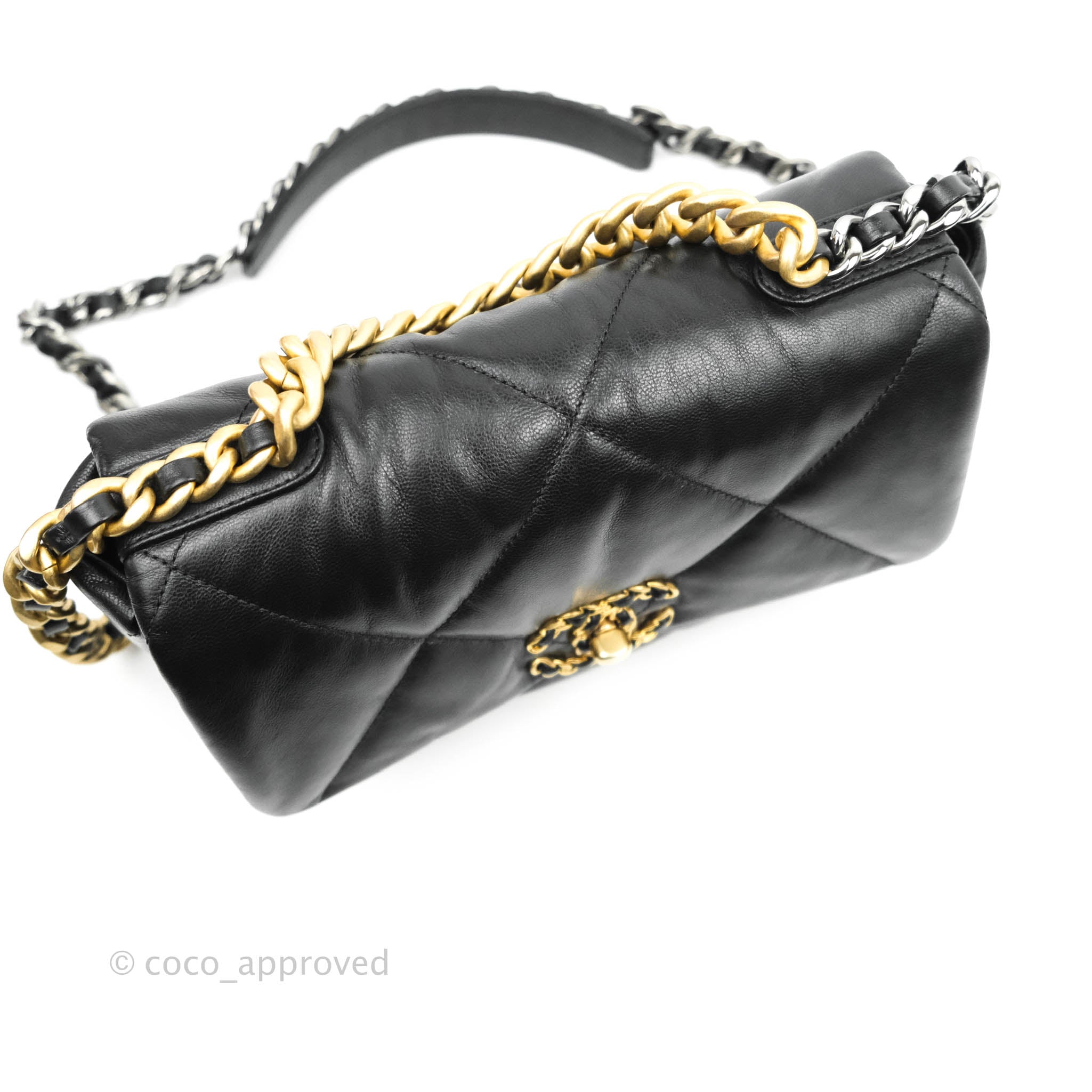 Chanel 19 Small Flap Bag Black Goatskin Mixed Hardware - Luxury Designer Handbag for Women | Perfect for Evening Events, Date Nights & Special Occasions