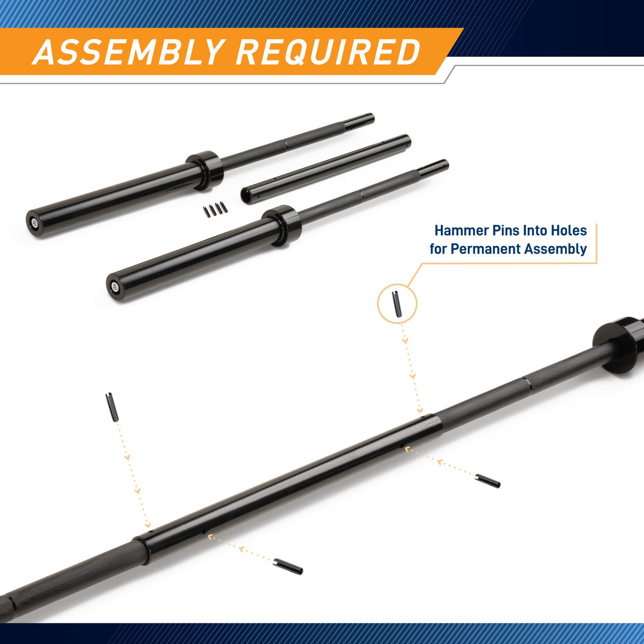 7ft Olympic Barbell 30lbs with 15.5 inch Loadable Sleeves - Marcy TRB 84 Weightlifting Bar for CrossFit, Powerlifting & Home Gym Training